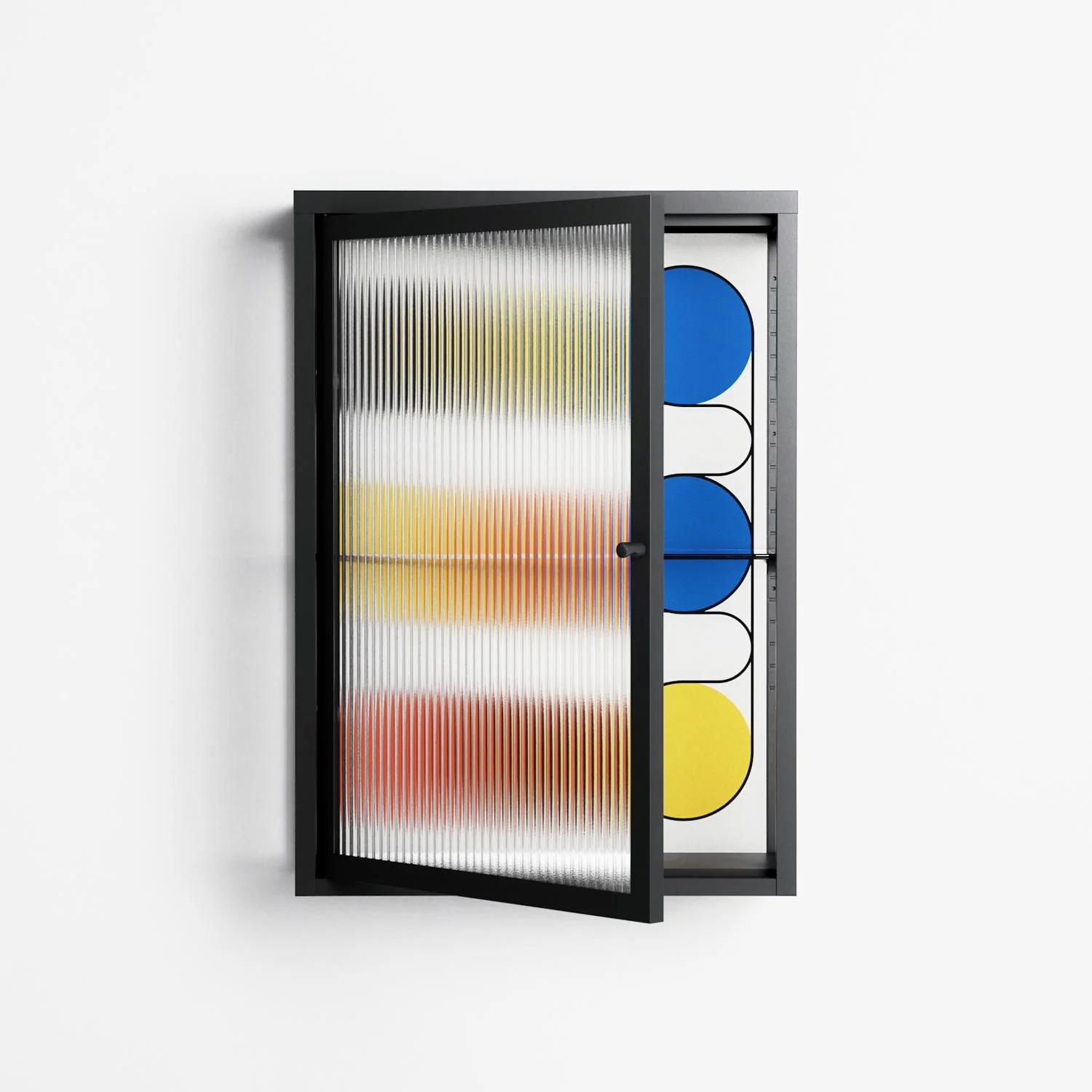 Springs - Wall Cabinet - Vratislav Pecka - Antracite - Reeded glass - Image 2