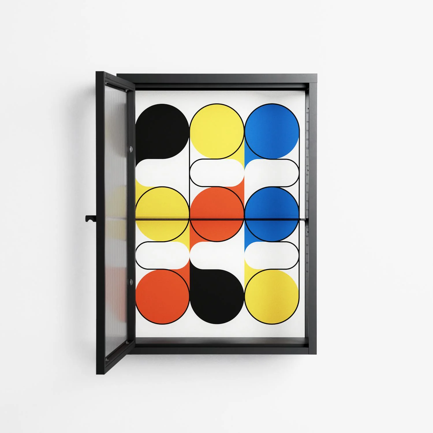 Springs - Wall Cabinet - Vratislav Pecka - Antracite - Reeded glass - Image 3