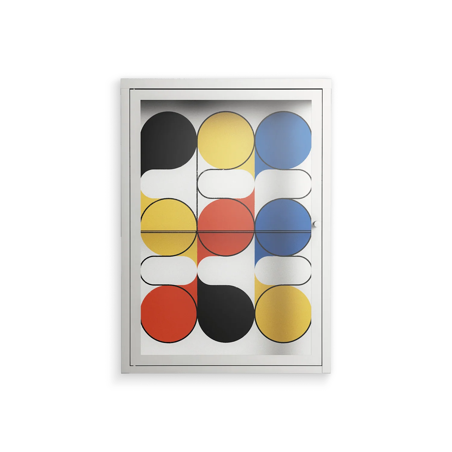 Springs - Wall Cabinet - Vratislav Pecka - Chalk - Clear glass