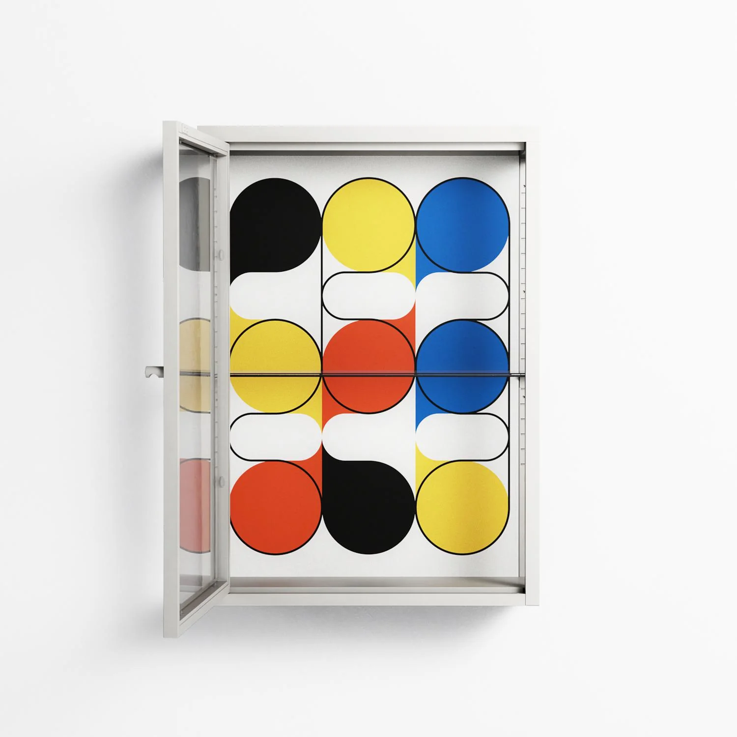 Springs - Wall Cabinet - Vratislav Pecka - Chalk - Clear glass - Image 3