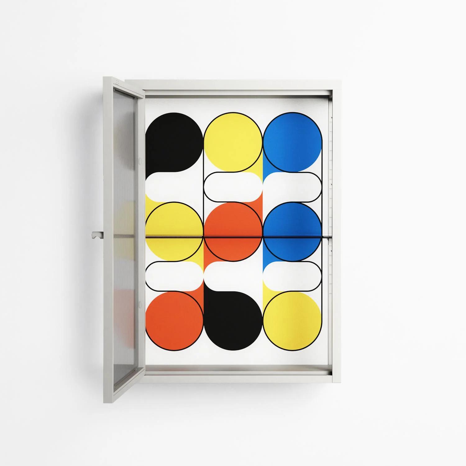 Springs - Wall Cabinet - Vratislav Pecka - Chalk - Reeded glass - Image 3