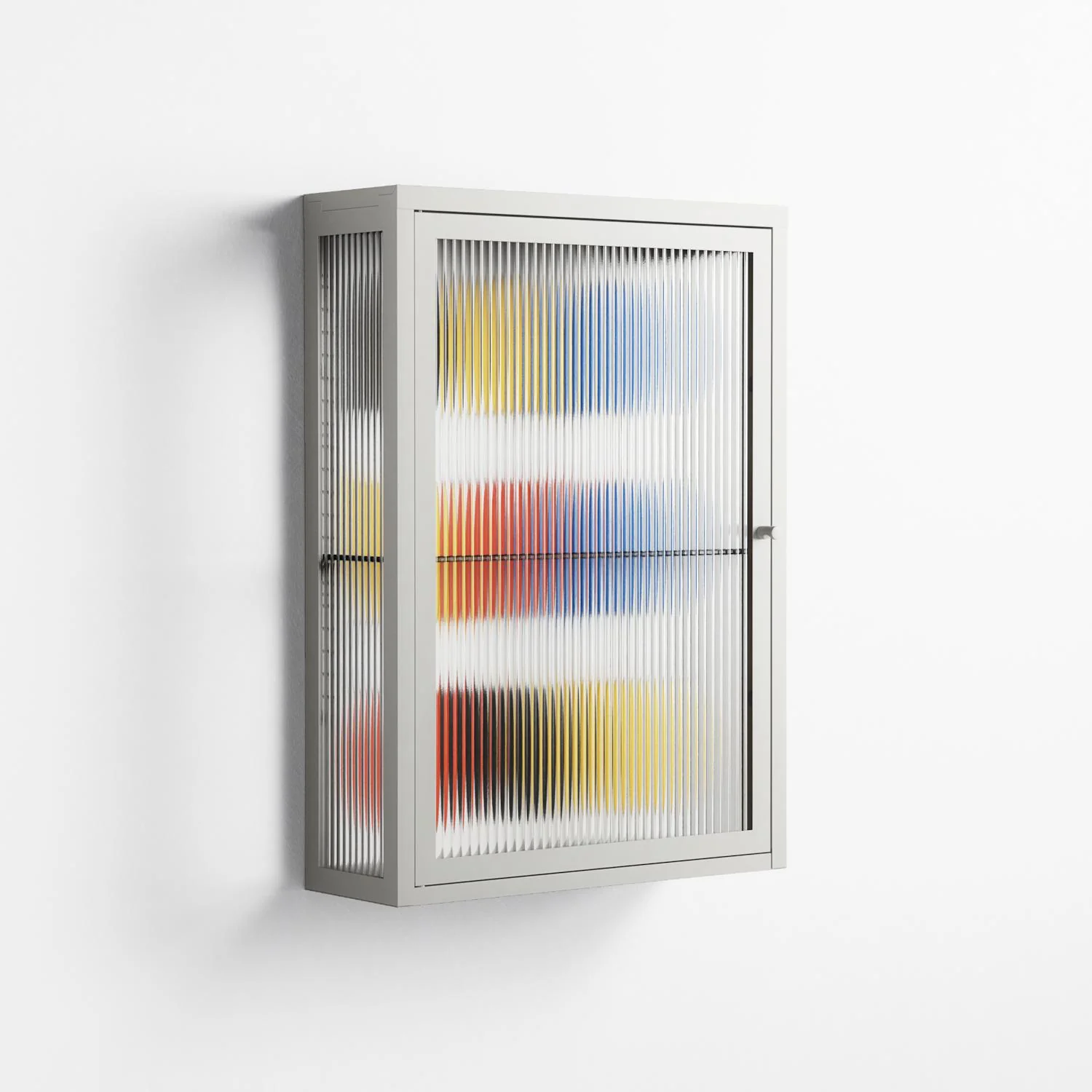 Springs - Wall Cabinet - Vratislav Pecka - Chalk - Reeded glass - Image 4