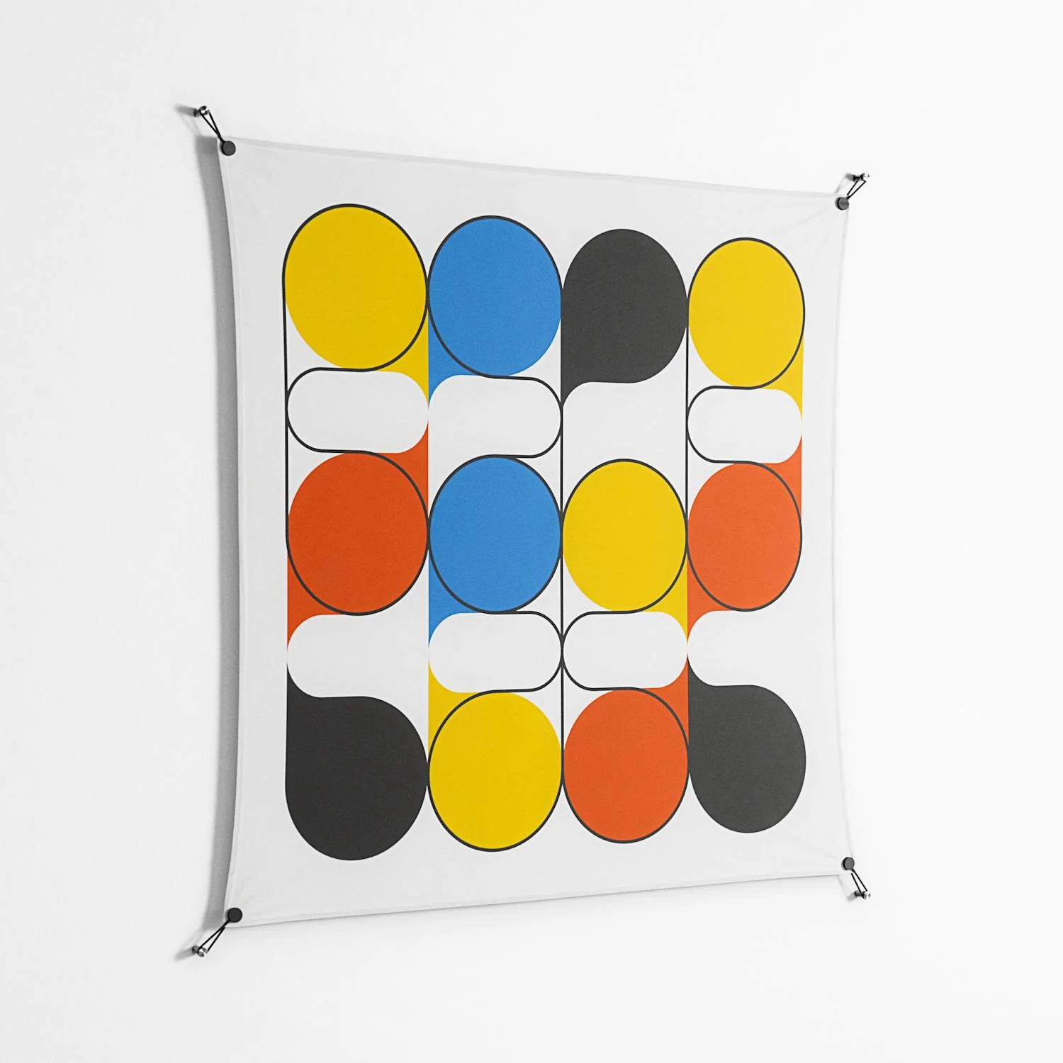 Springs - Work On Wall - Vratislav Pecka - Black - 140 x 140 cm - Image 2