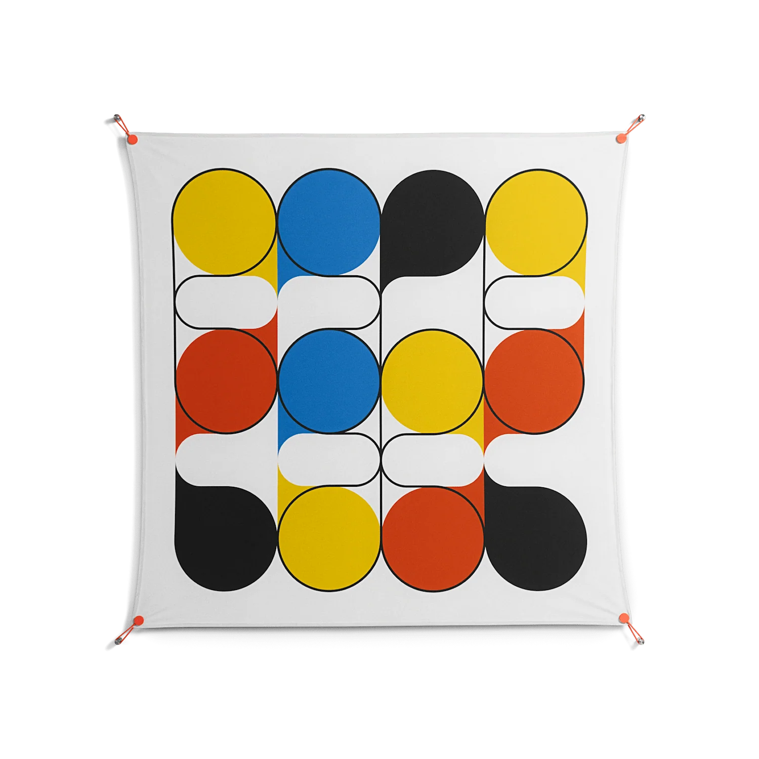 Springs - Work On Wall - Vratislav Pecka - Orange - 140 x 140 cm