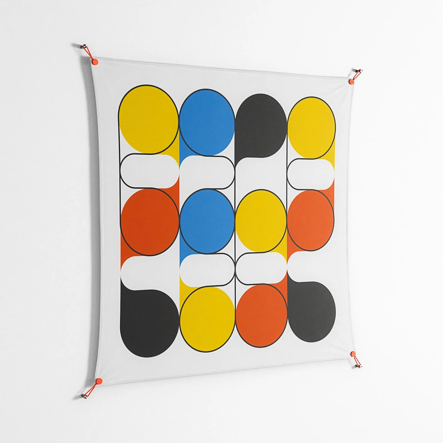 Springs - Work On Wall - Vratislav Pecka - Orange - 140 x 140 cm - Image 2