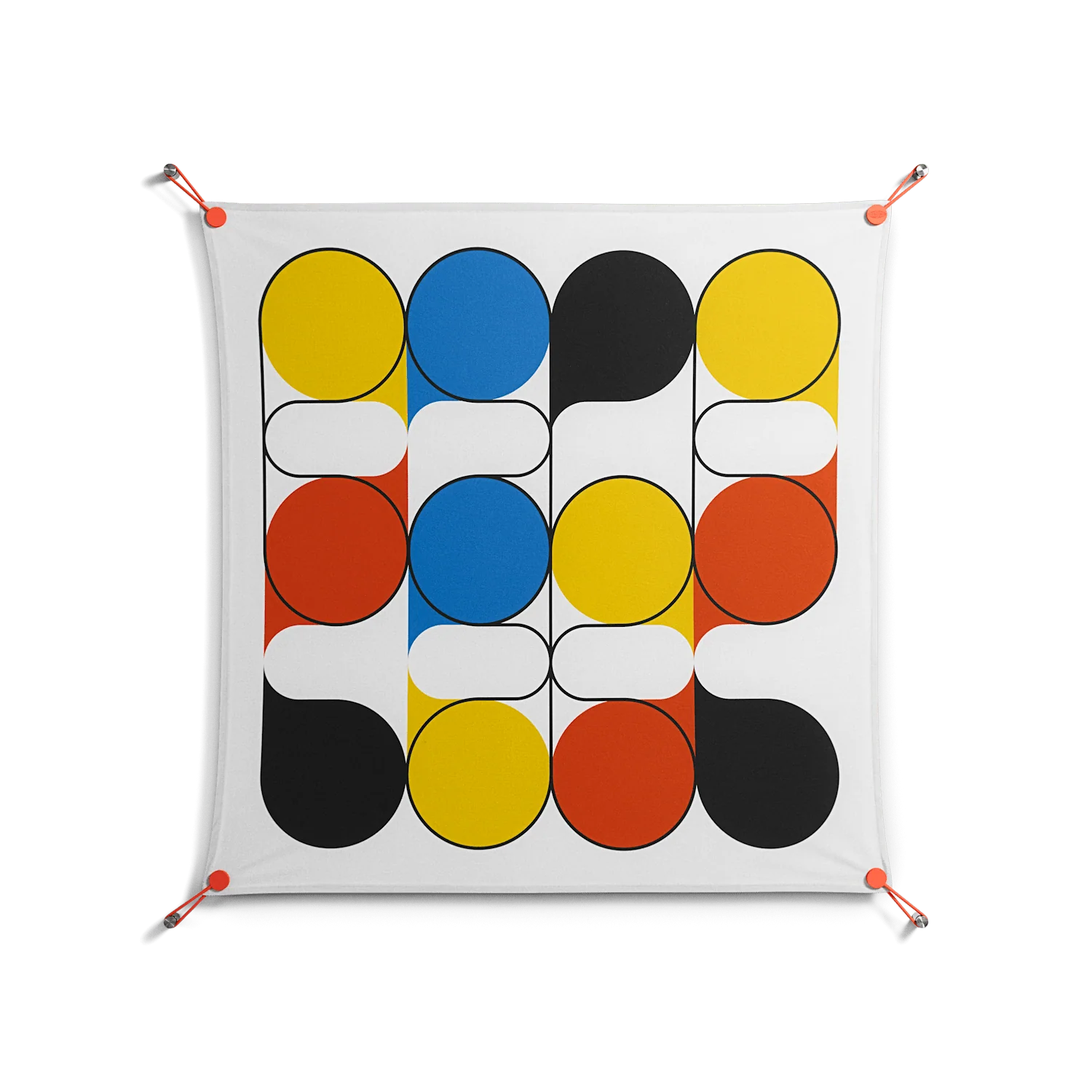 Springs - Work On Wall - Vratislav Pecka - Orange - 90 x 90 cm
