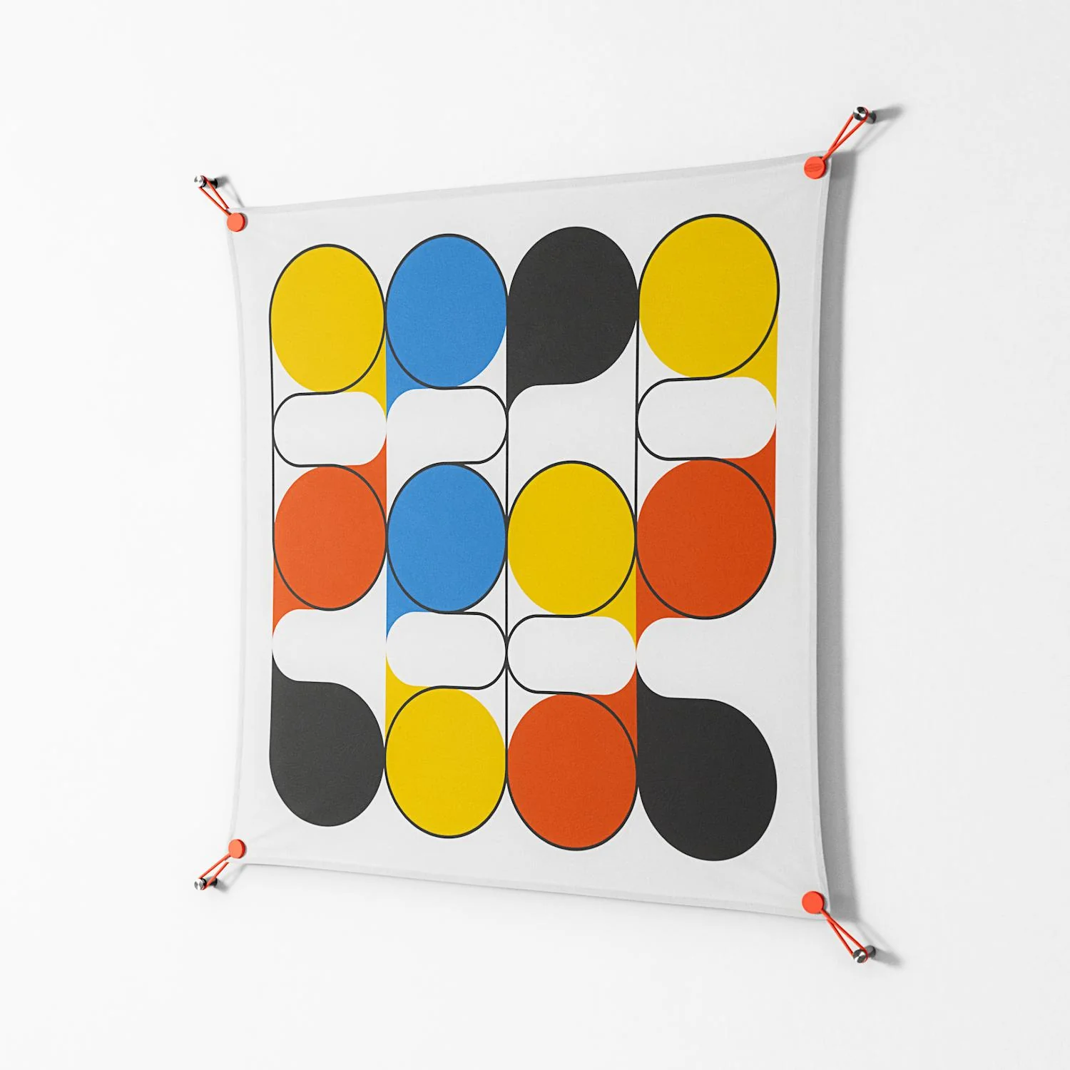 Springs - Work On Wall - Vratislav Pecka - Orange - 90 x 90 cm - Image 2