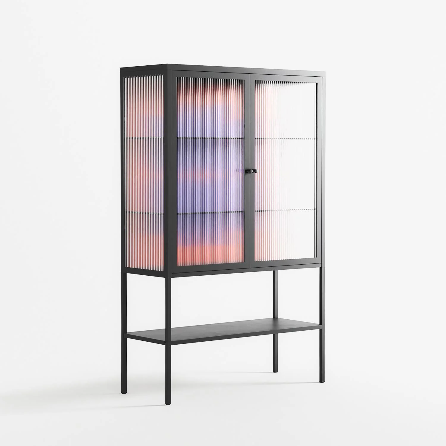 Stella - Loft Cabinet - Linus Lohoff - Antracite - Reeded glass - Image 4