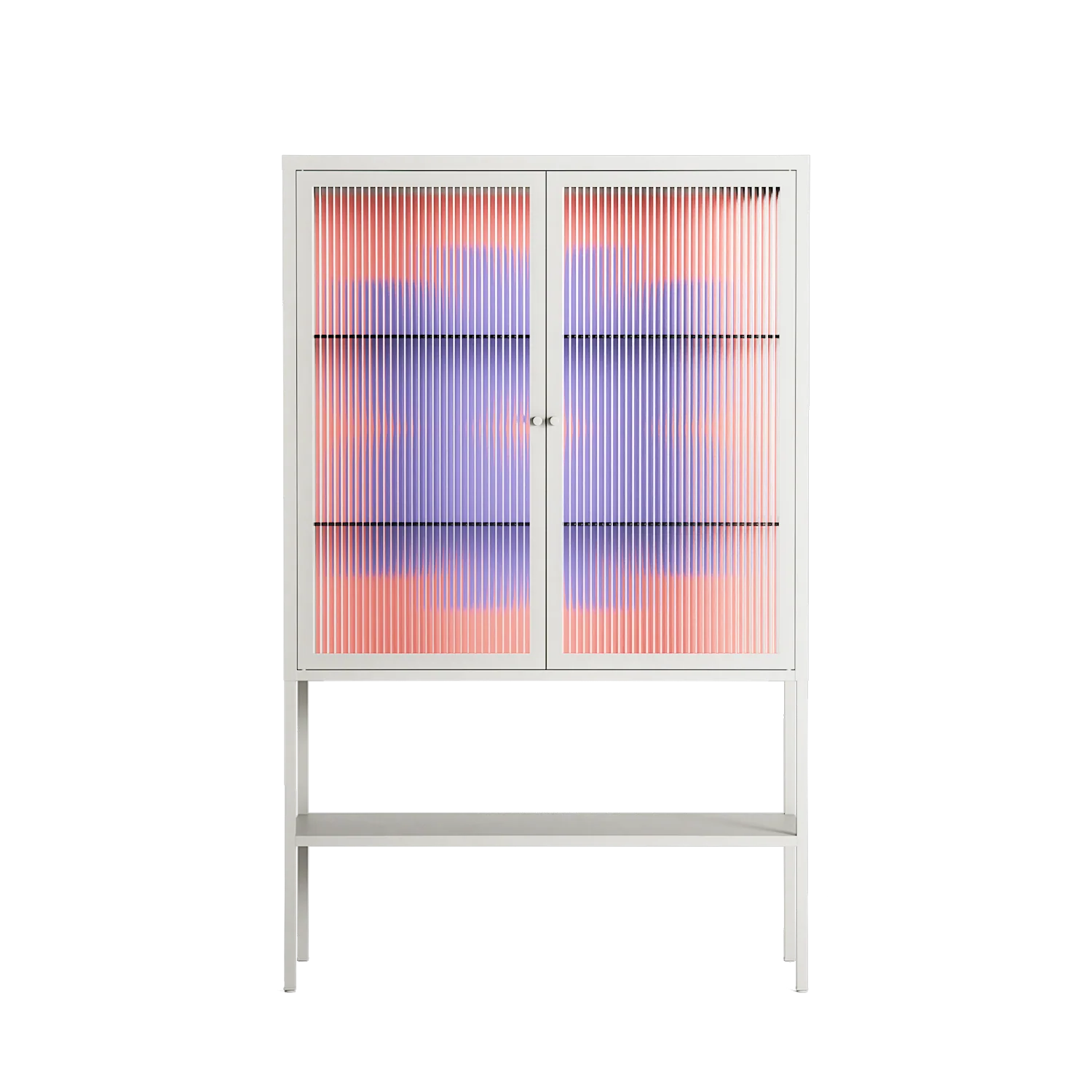 Stella - Loft Cabinet - Linus Lohoff - Chalk - Reeded glass