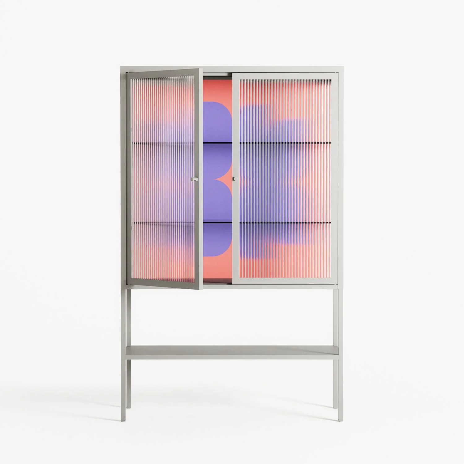Stella - Loft Cabinet - Linus Lohoff - Chalk - Reeded glass - Image 2