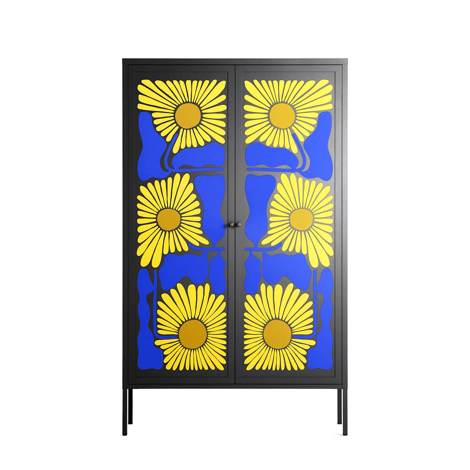 Sunflowers - Cabinet - Sandra Hutter - Antracite - Overlay Metal