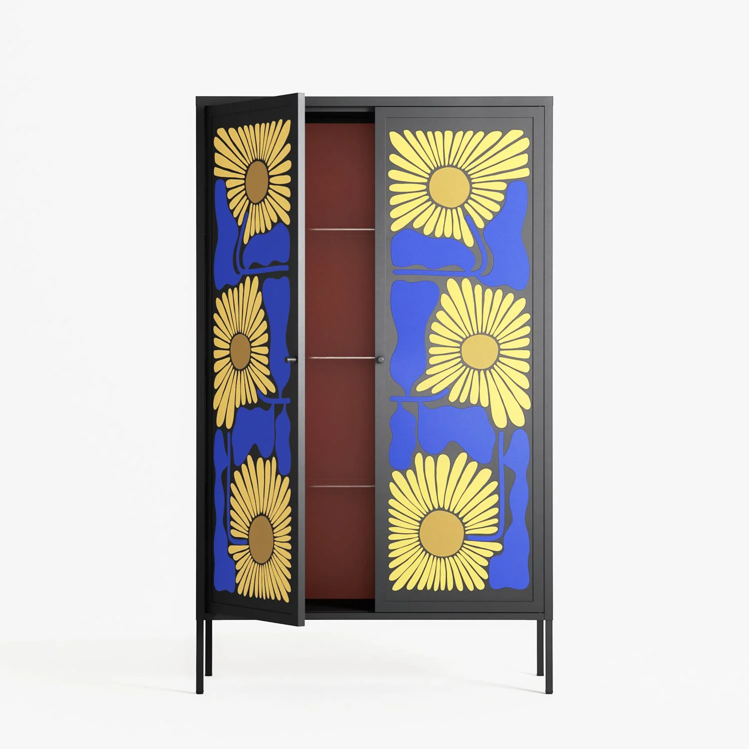 Sunflowers - Cabinet - Sandra Hutter - Antracite - Overlay Metal - Image 3