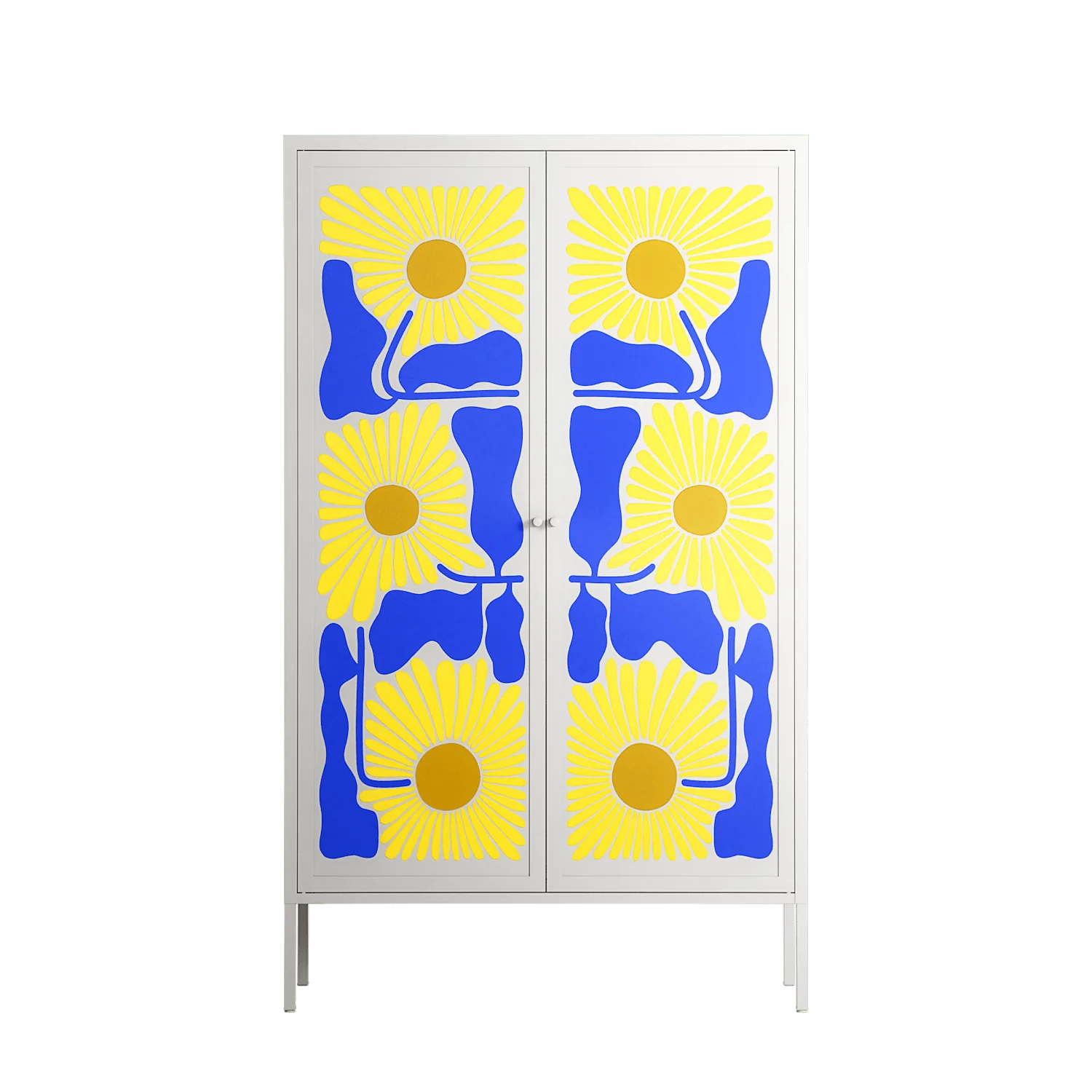 Sunflowers - Cabinet - Sandra Hutter - Chalk - Overlay Metal