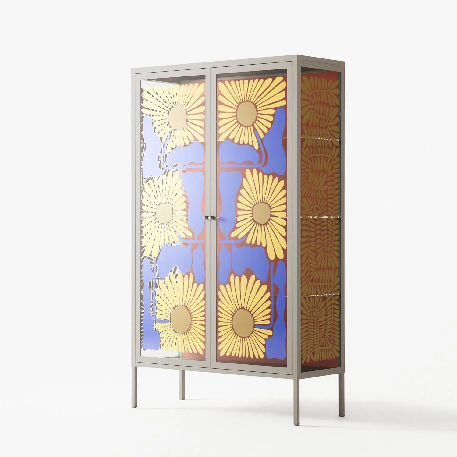 Sunflowers - Cabinet - Sandra Hutter - Pebble - Overlay Glass - Image 2