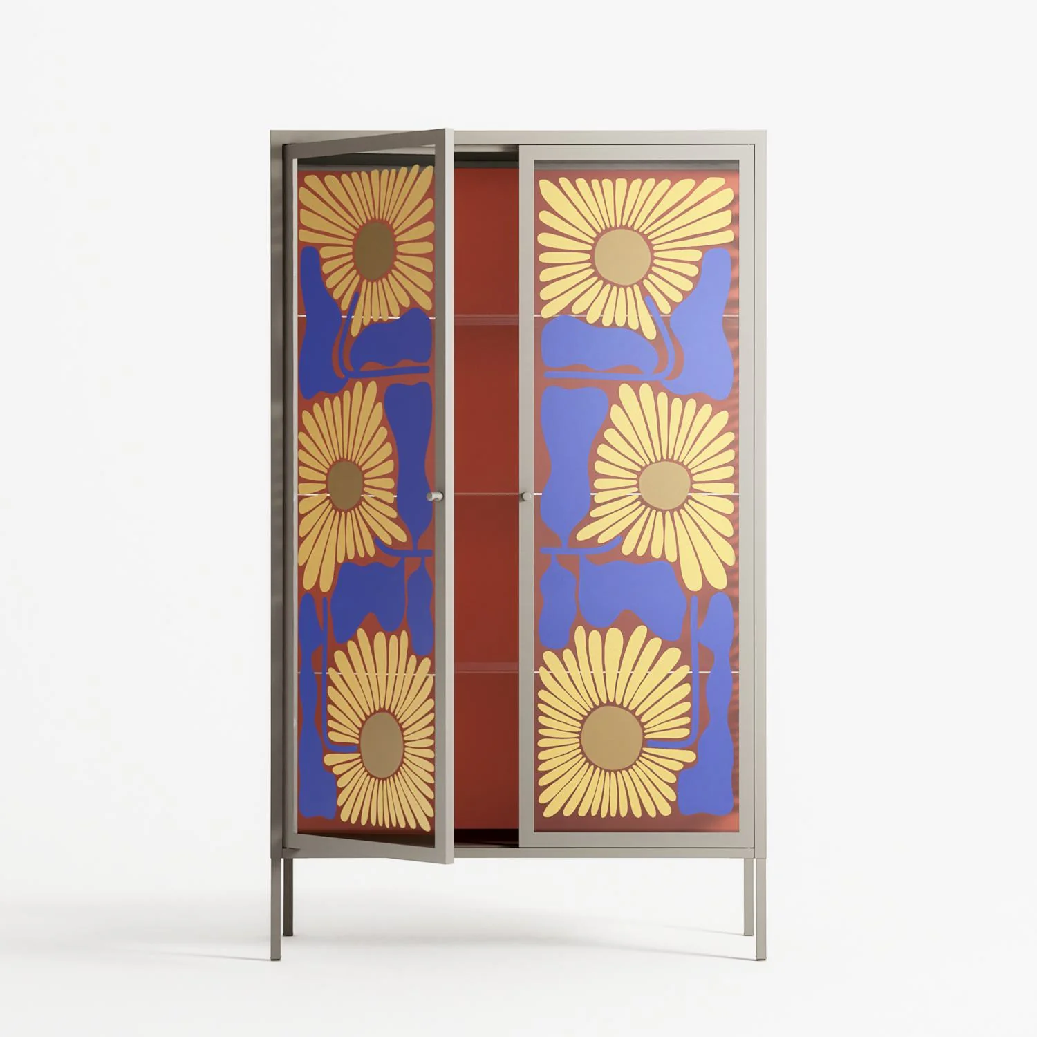 Sunflowers - Cabinet - Sandra Hutter - Pebble - Overlay Glass - Image 3