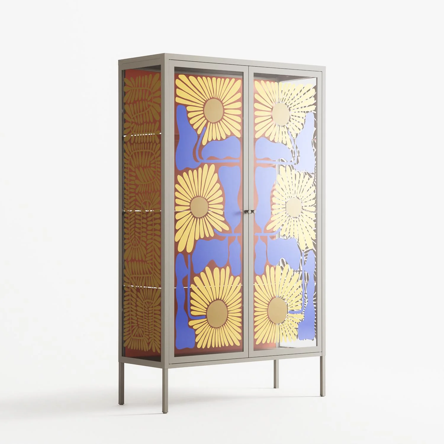 Sunflowers - Cabinet - Sandra Hutter - Pebble - Overlay Glass - Image 4