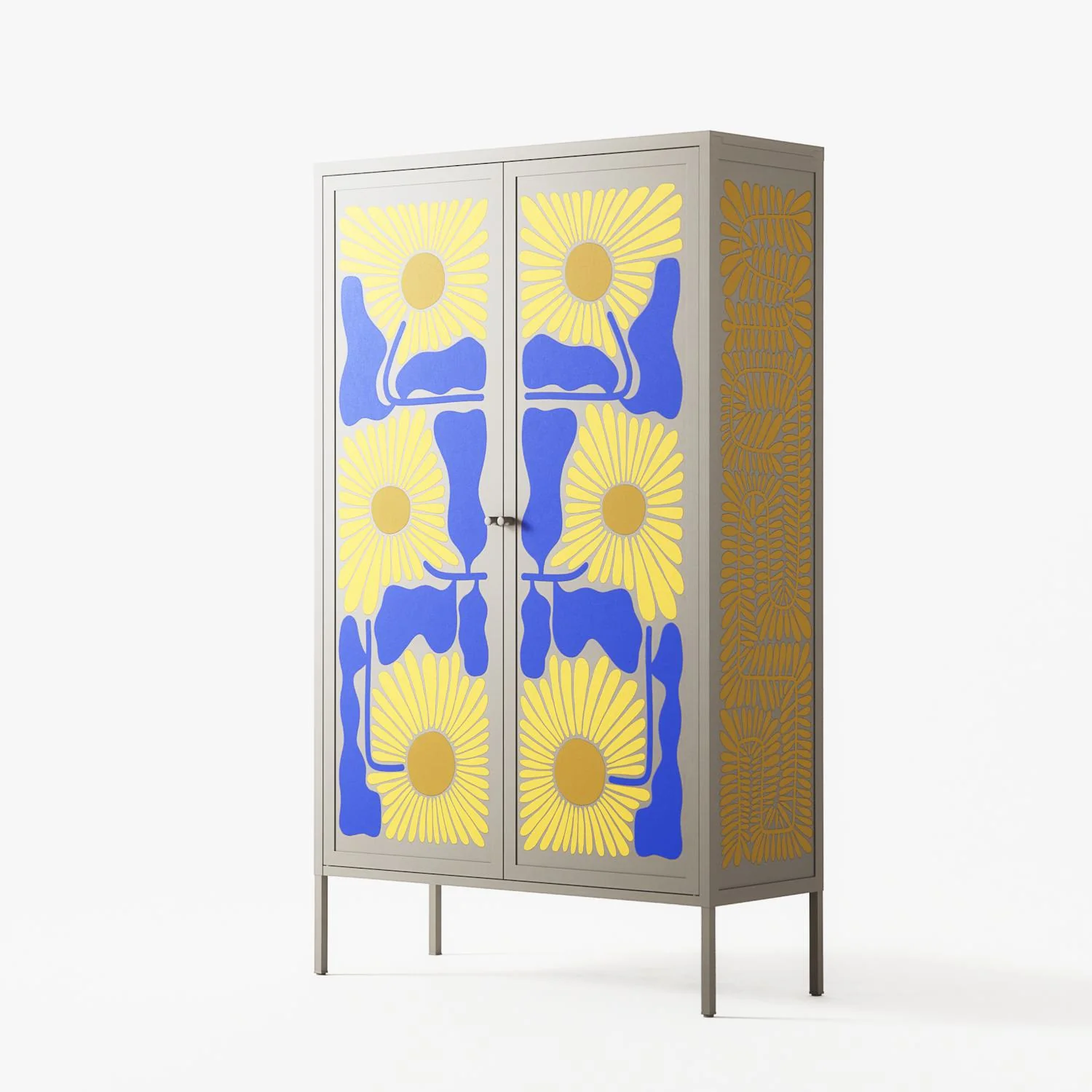 Sunflowers - Cabinet - Sandra Hutter - Pebble - Overlay Metal - Image 2