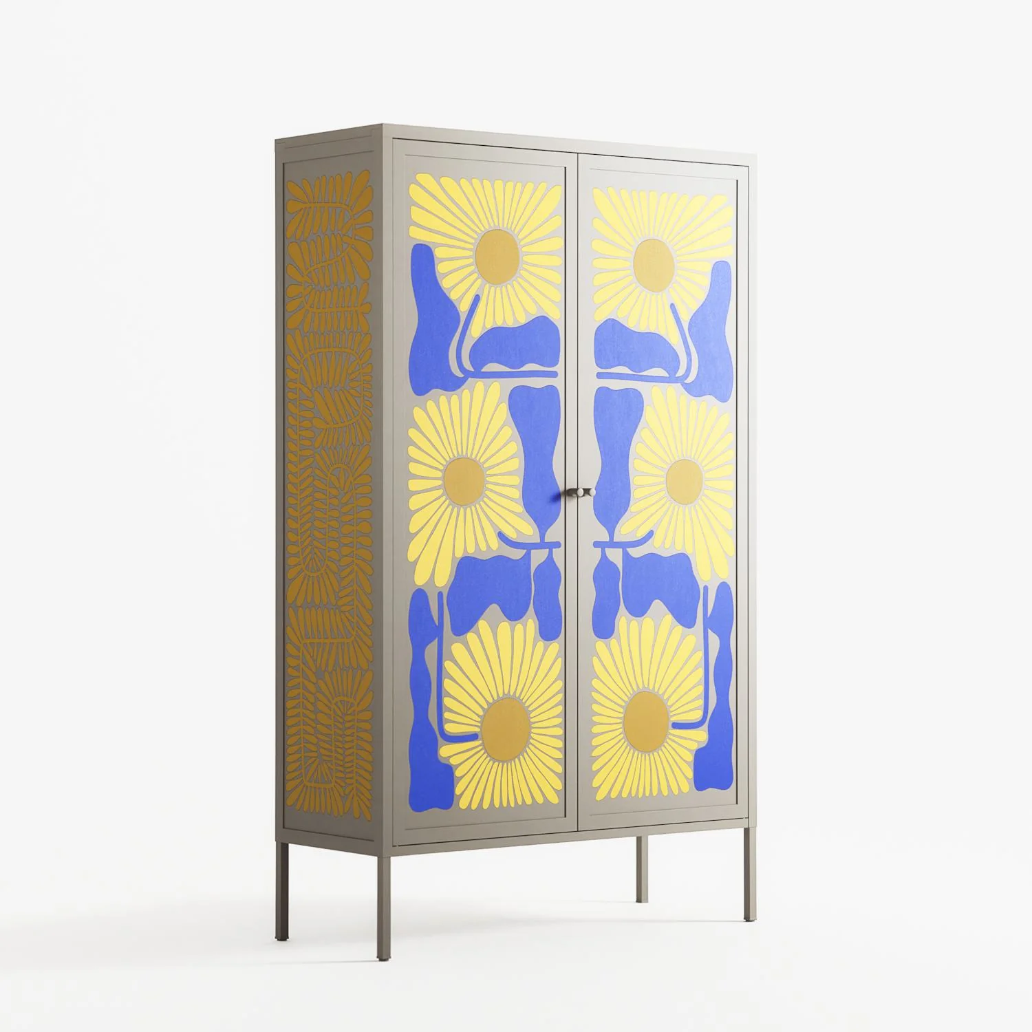 Sunflowers - Cabinet - Sandra Hutter - Pebble - Overlay Metal - Image 4