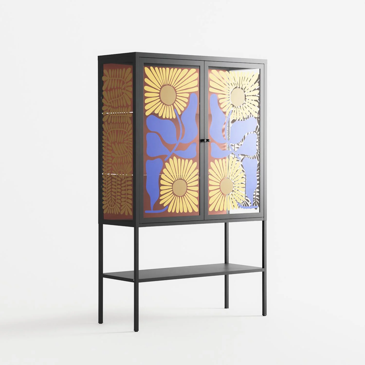 Sunflowers - Loft Cabinet - Sandra Hutter - Antracite - Overlay Glass - Image 4