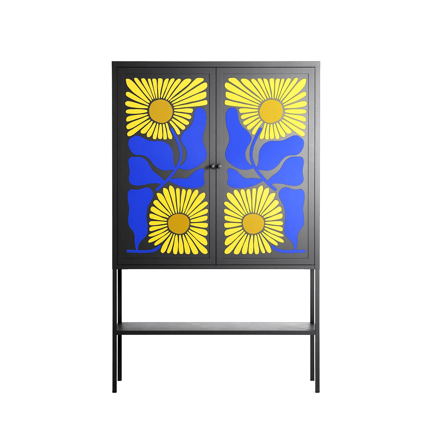 Sunflowers - Loft Cabinet - Sandra Hutter - Antracite - Overlay Metal