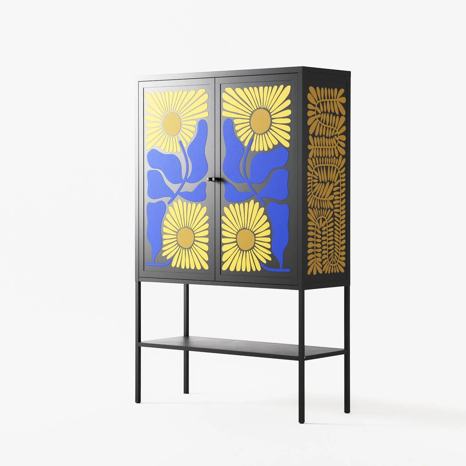 Sunflowers - Loft Cabinet - Sandra Hutter - Antracite - Overlay Metal - Image 2