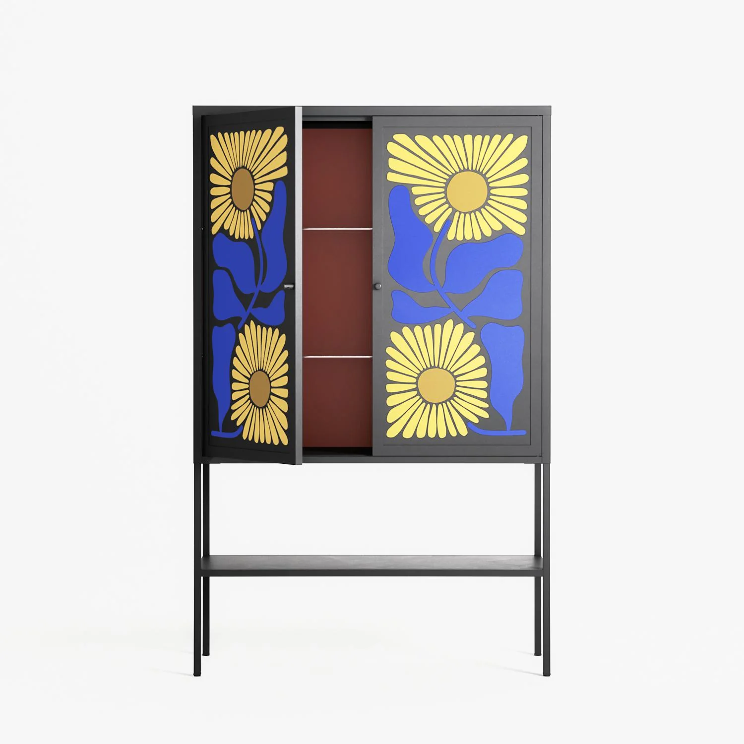Sunflowers - Loft Cabinet - Sandra Hutter - Antracite - Overlay Metal - Image 3