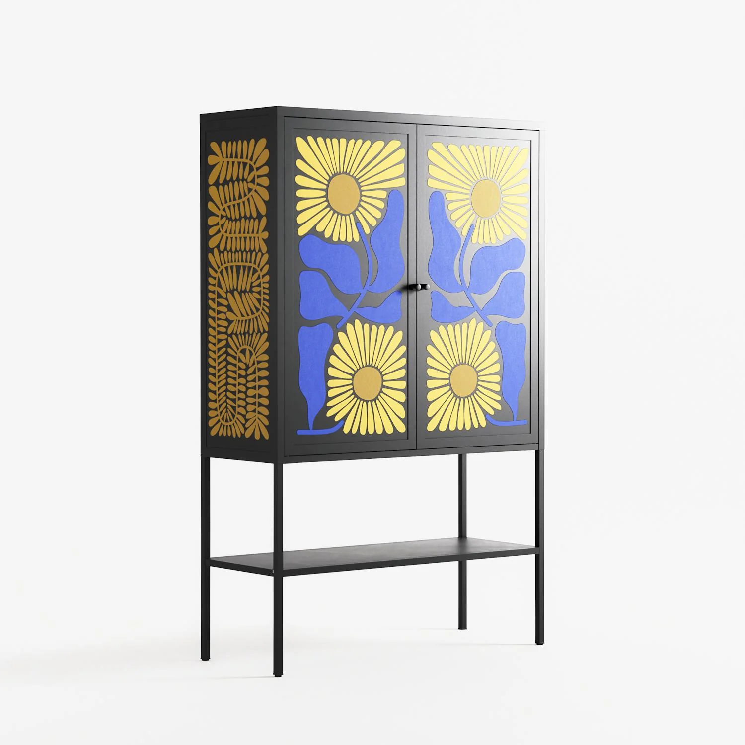Sunflowers - Loft Cabinet - Sandra Hutter - Antracite - Overlay Metal - Image 4