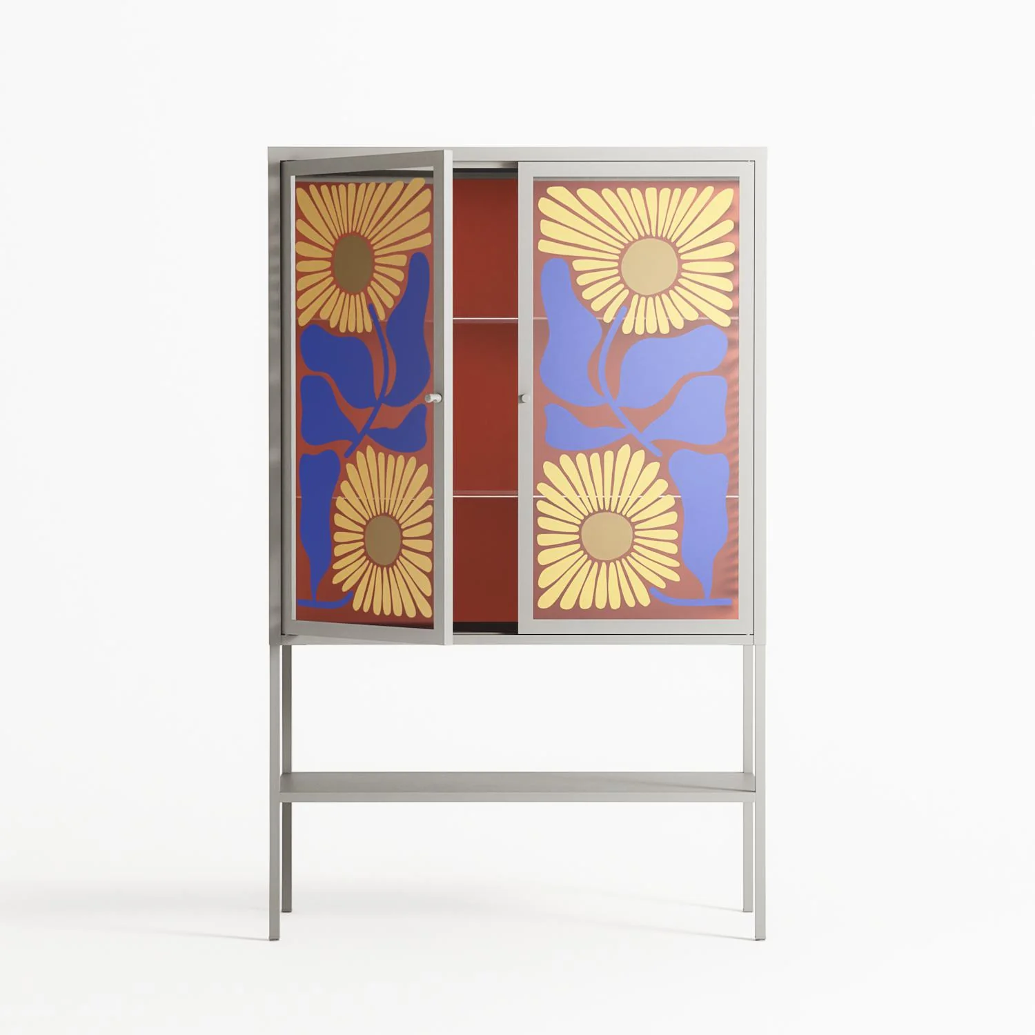 Sunflowers - Loft Cabinet - Sandra Hutter - Chalk - Overlay Glass - Image 3