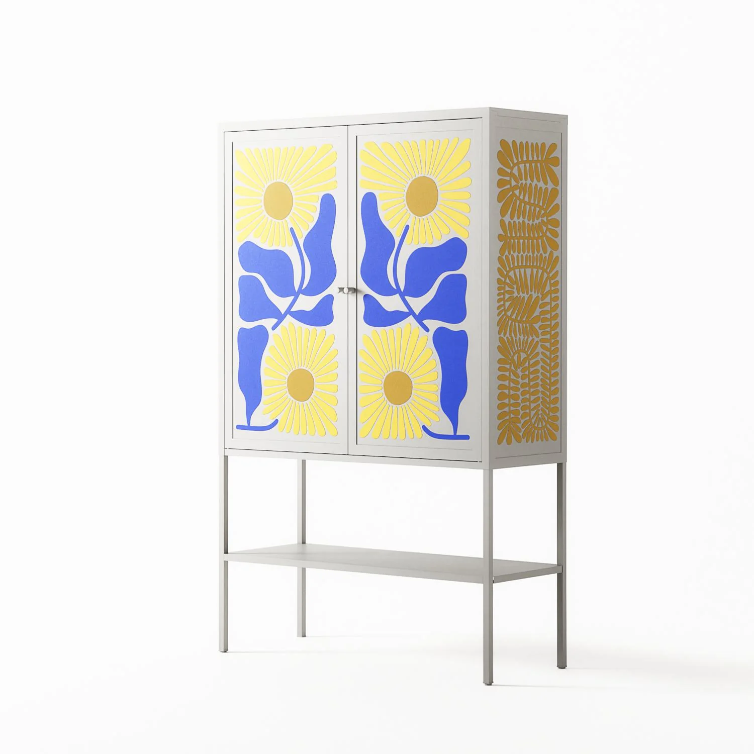 Sunflowers - Loft Cabinet - Sandra Hutter - Chalk - Overlay Metal - Image 2