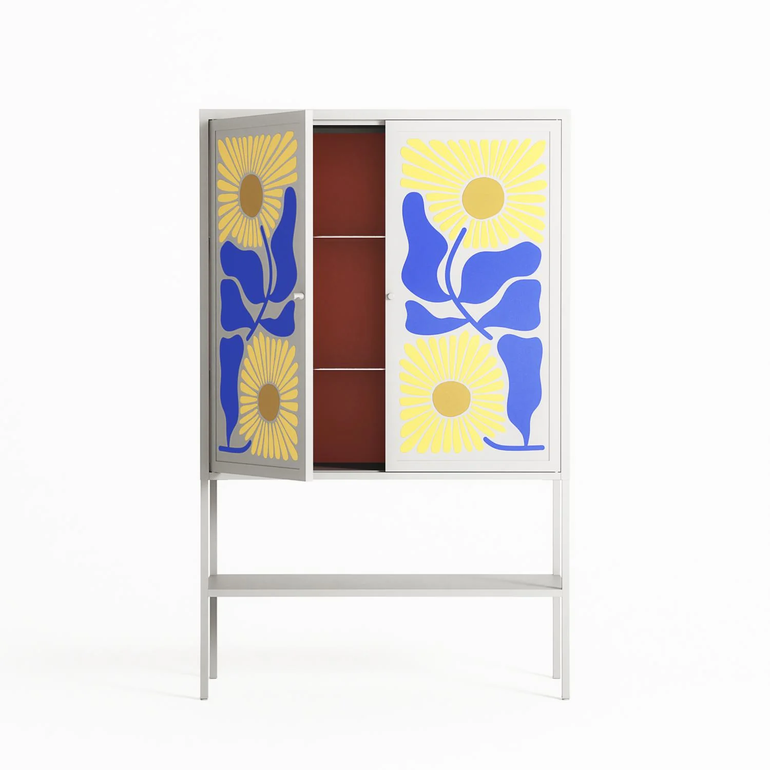 Sunflowers - Loft Cabinet - Sandra Hutter - Chalk - Overlay Metal - Image 3