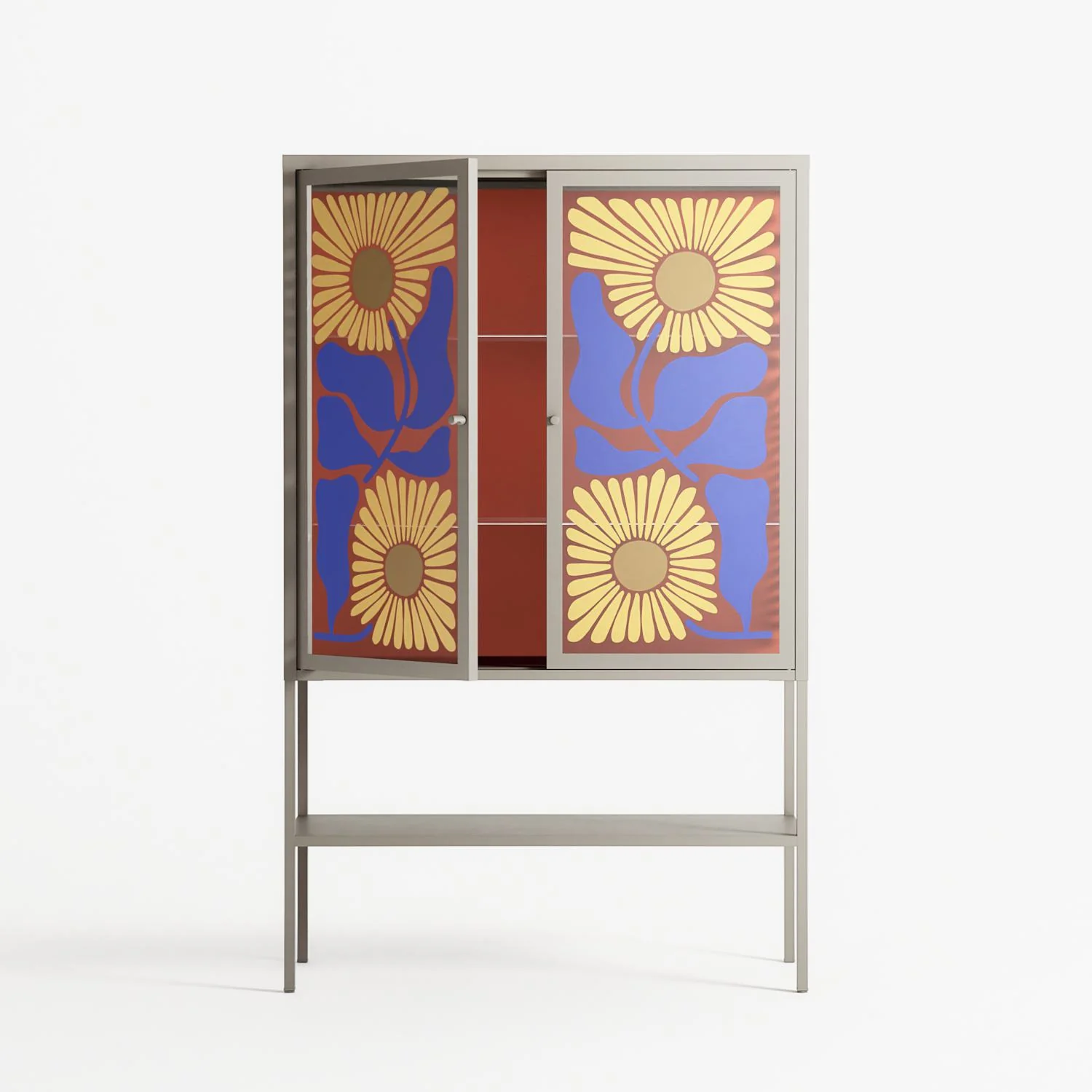 Sunflowers - Loft Cabinet - Sandra Hutter - Pebble - Overlay Glass - Image 3