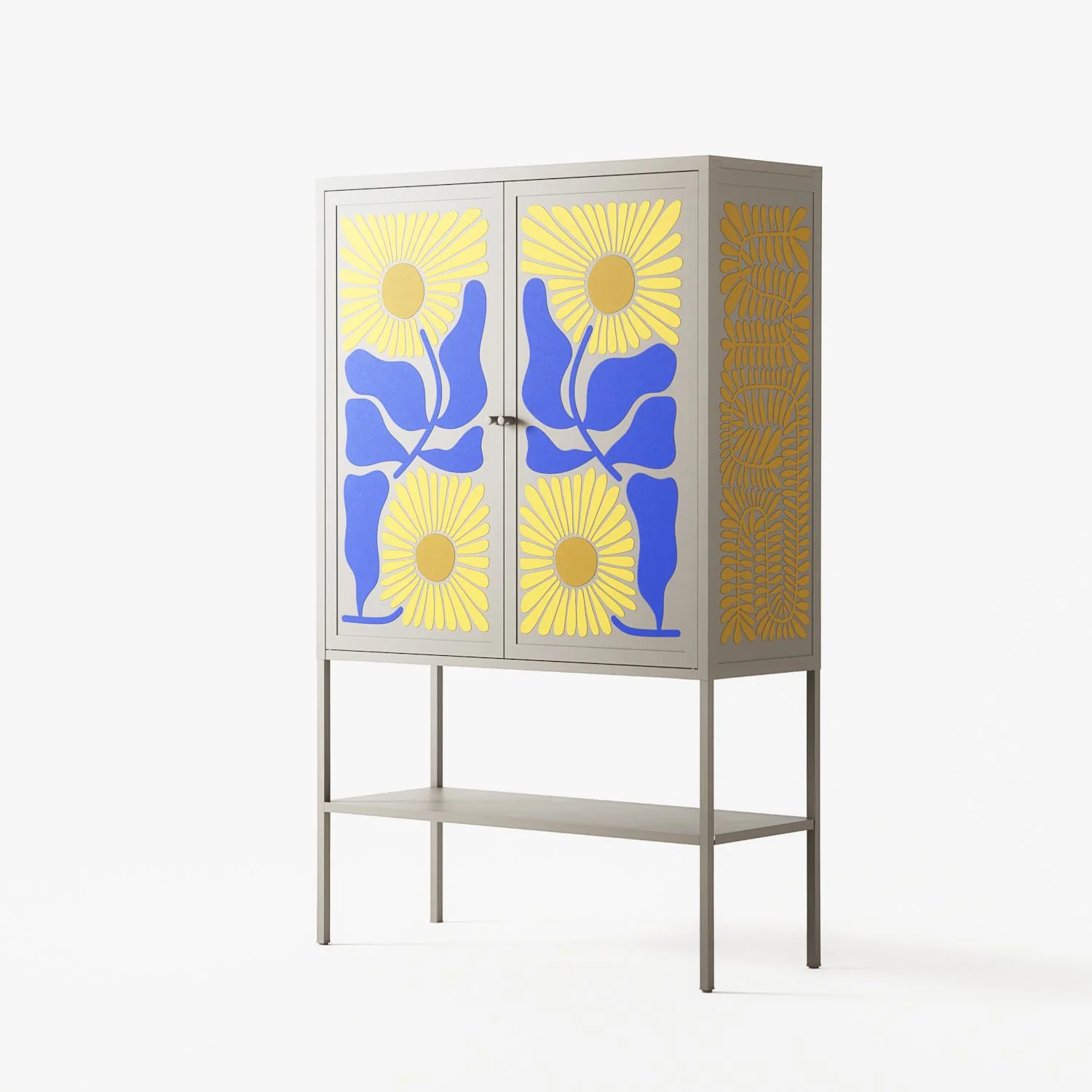 Sunflowers - Loft Cabinet - Sandra Hutter - Pebble - Overlay Metal - Image 2