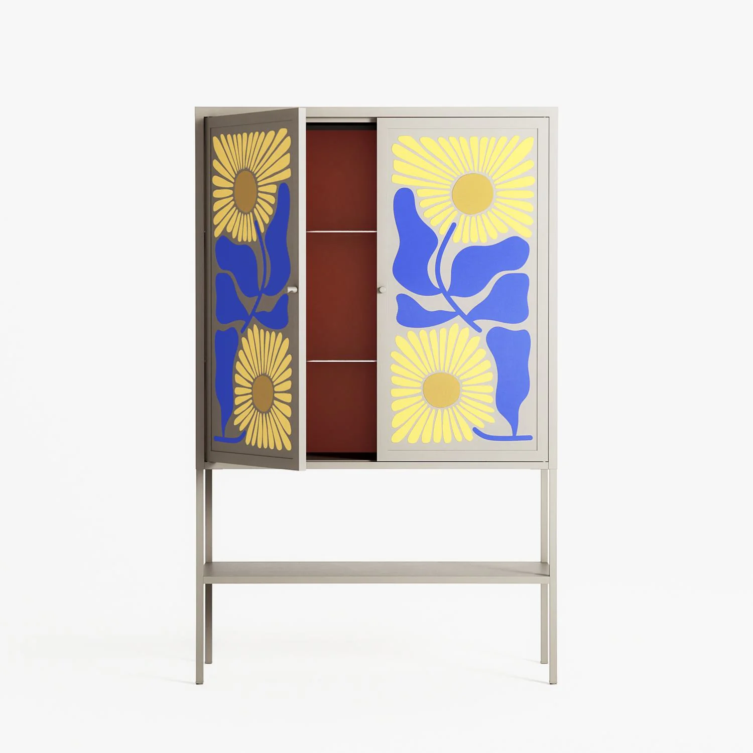Sunflowers - Loft Cabinet - Sandra Hutter - Pebble - Overlay Metal - Image 3