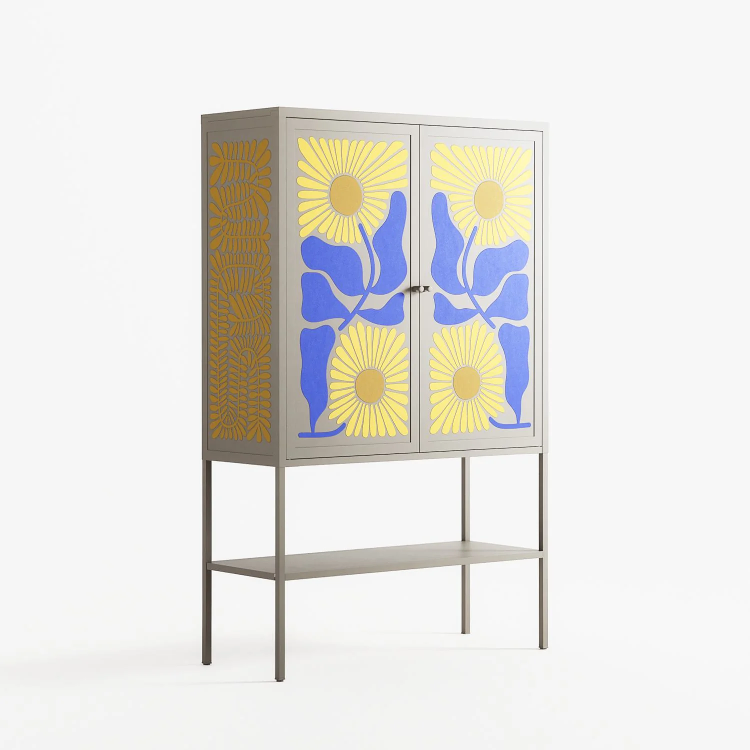 Sunflowers - Loft Cabinet - Sandra Hutter - Pebble - Overlay Metal - Image 4