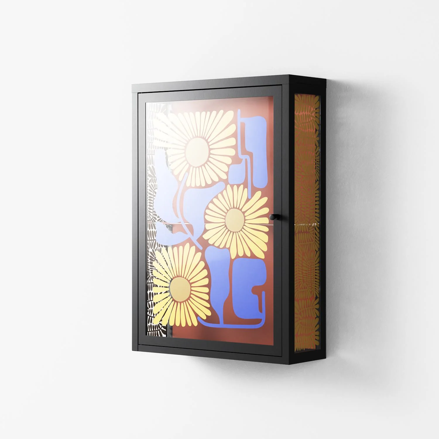Sunflowers - Wall Cabinet - Sandra Hutter - Antracite - Overlay Glass - Image 2