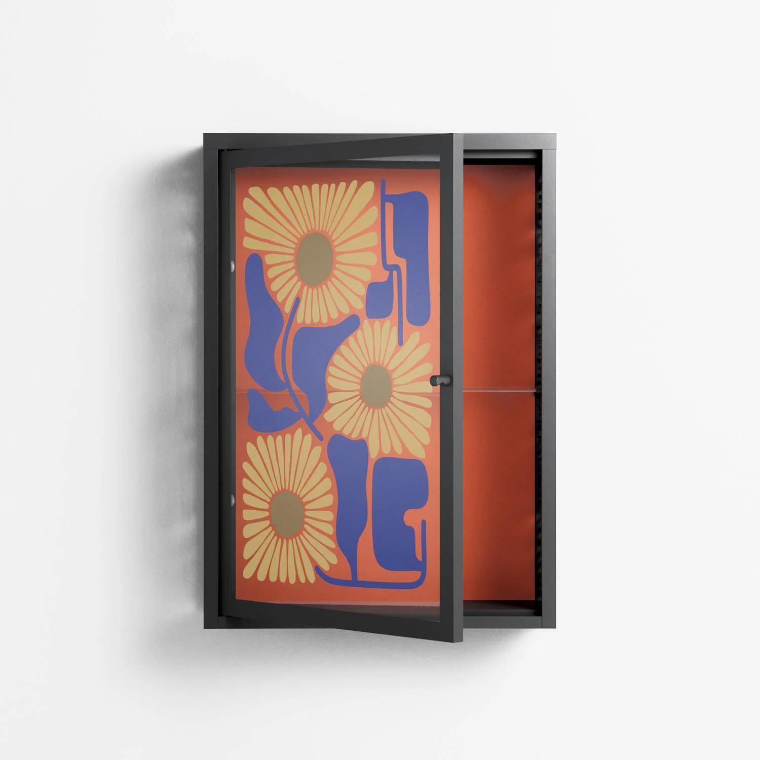Sunflowers - Wall Cabinet - Sandra Hutter - Antracite - Overlay Glass - Image 3