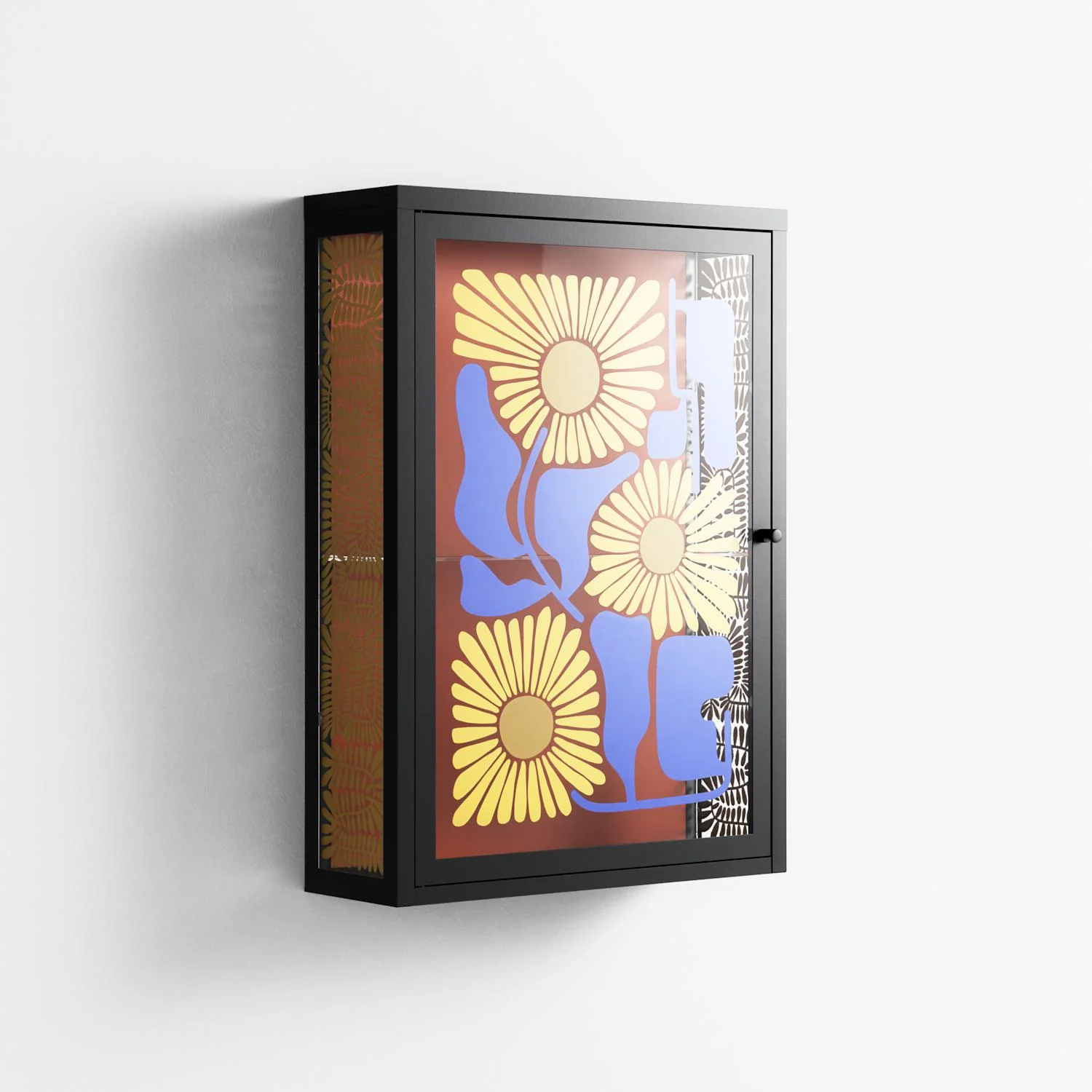 Sunflowers - Wall Cabinet - Sandra Hutter - Antracite - Overlay Glass - Image 4