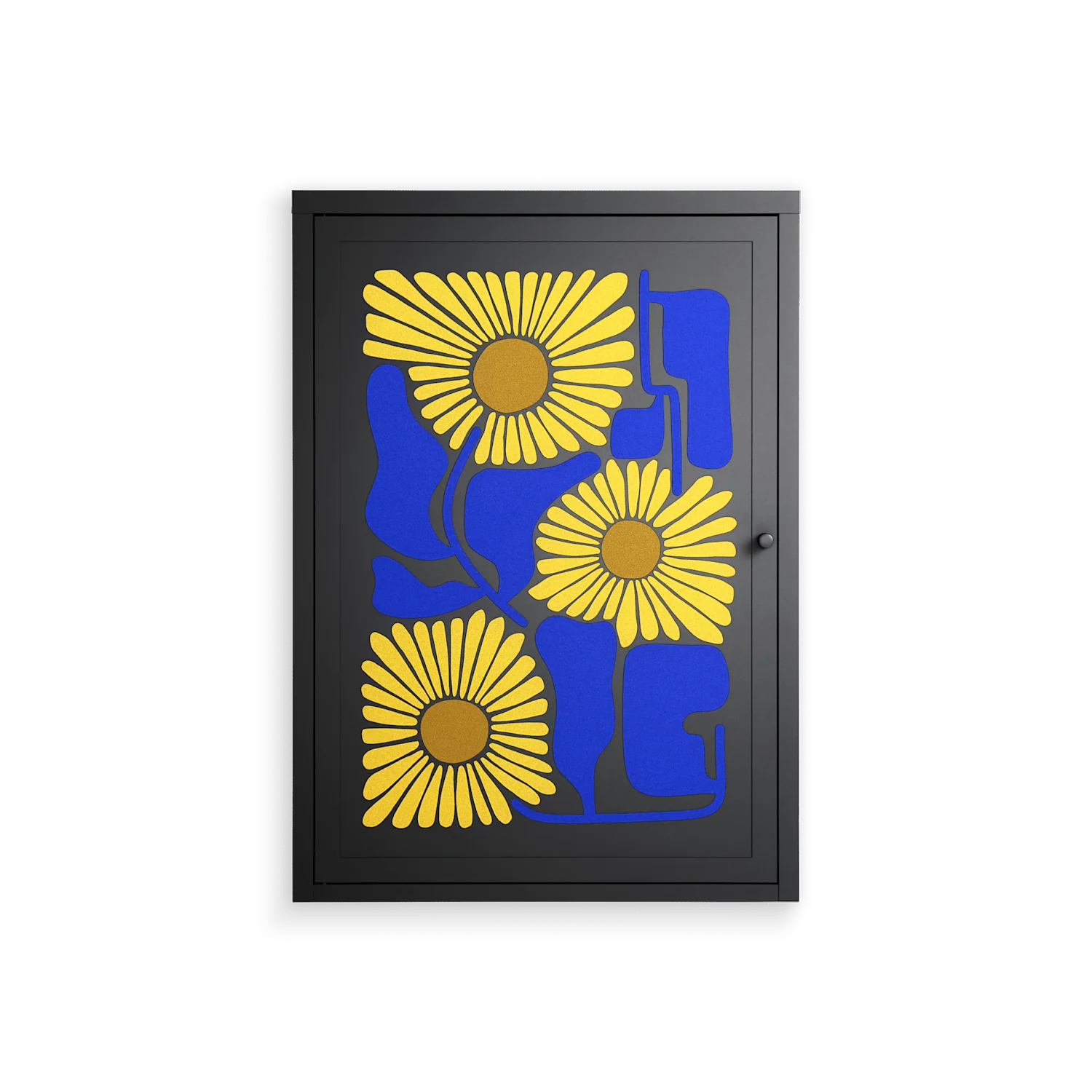 Sunflowers - Wall Cabinet - Sandra Hutter - Antracite - Overlay Metal