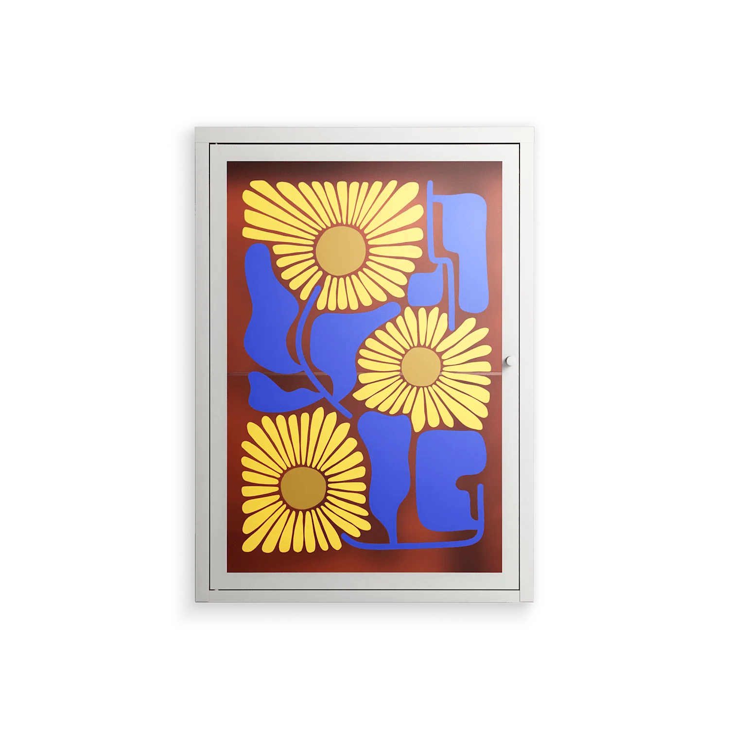 Sunflowers - Wall Cabinet - Sandra Hutter - Chalk - Overlay Glass