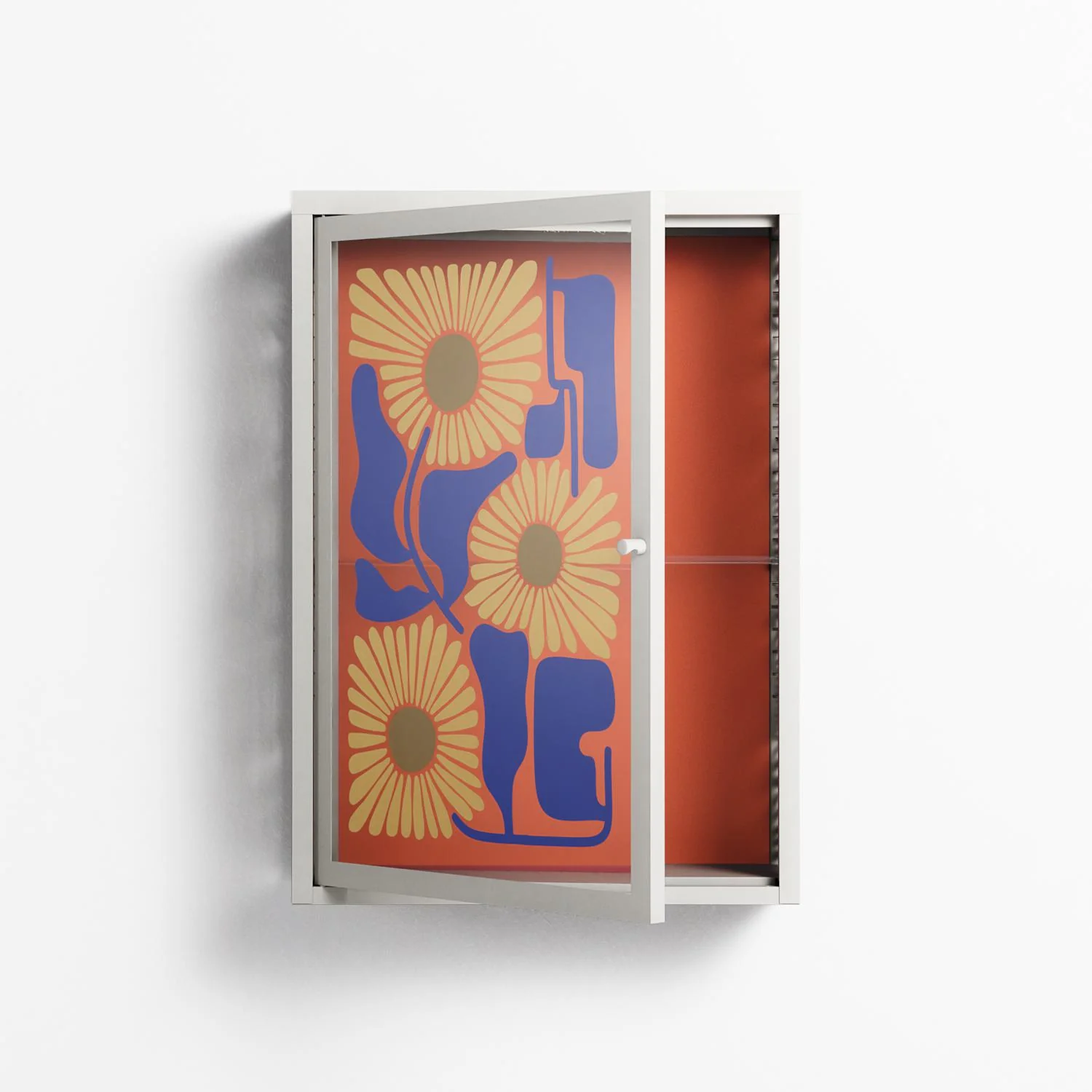 Sunflowers - Wall Cabinet - Sandra Hutter - Chalk - Overlay Glass - Image 3