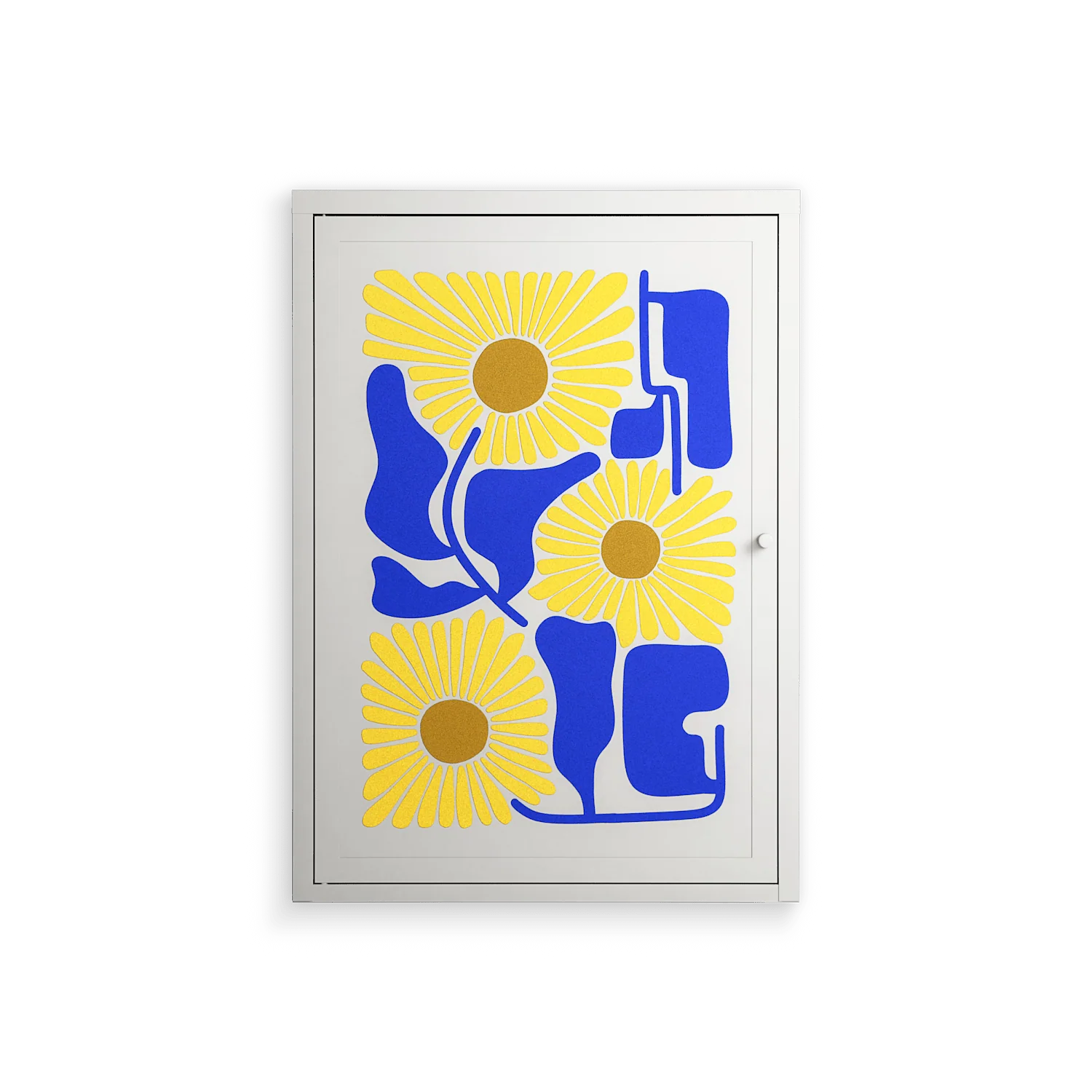 Sunflowers - Wall Cabinet - Sandra Hutter - Chalk - Overlay Metal