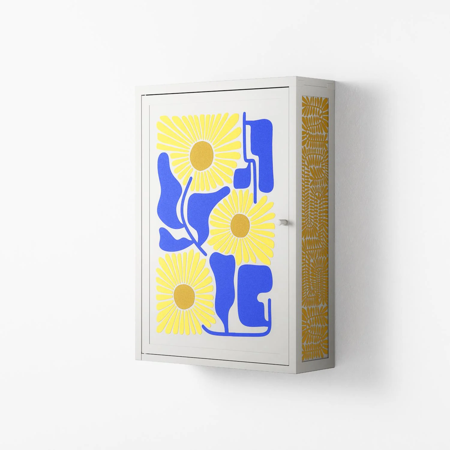 Sunflowers - Wall Cabinet - Sandra Hutter - Chalk - Overlay Metal - Image 2