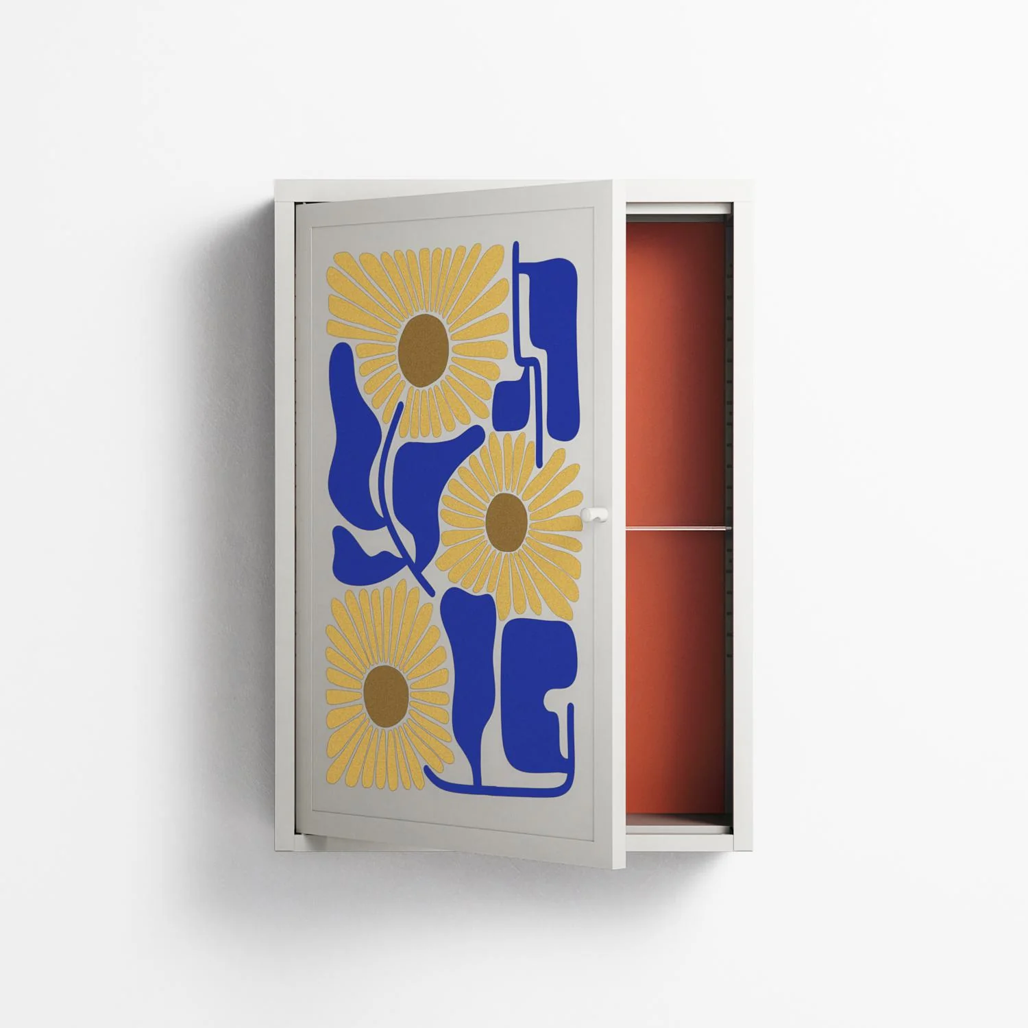 Sunflowers - Wall Cabinet - Sandra Hutter - Chalk - Overlay Metal - Image 3