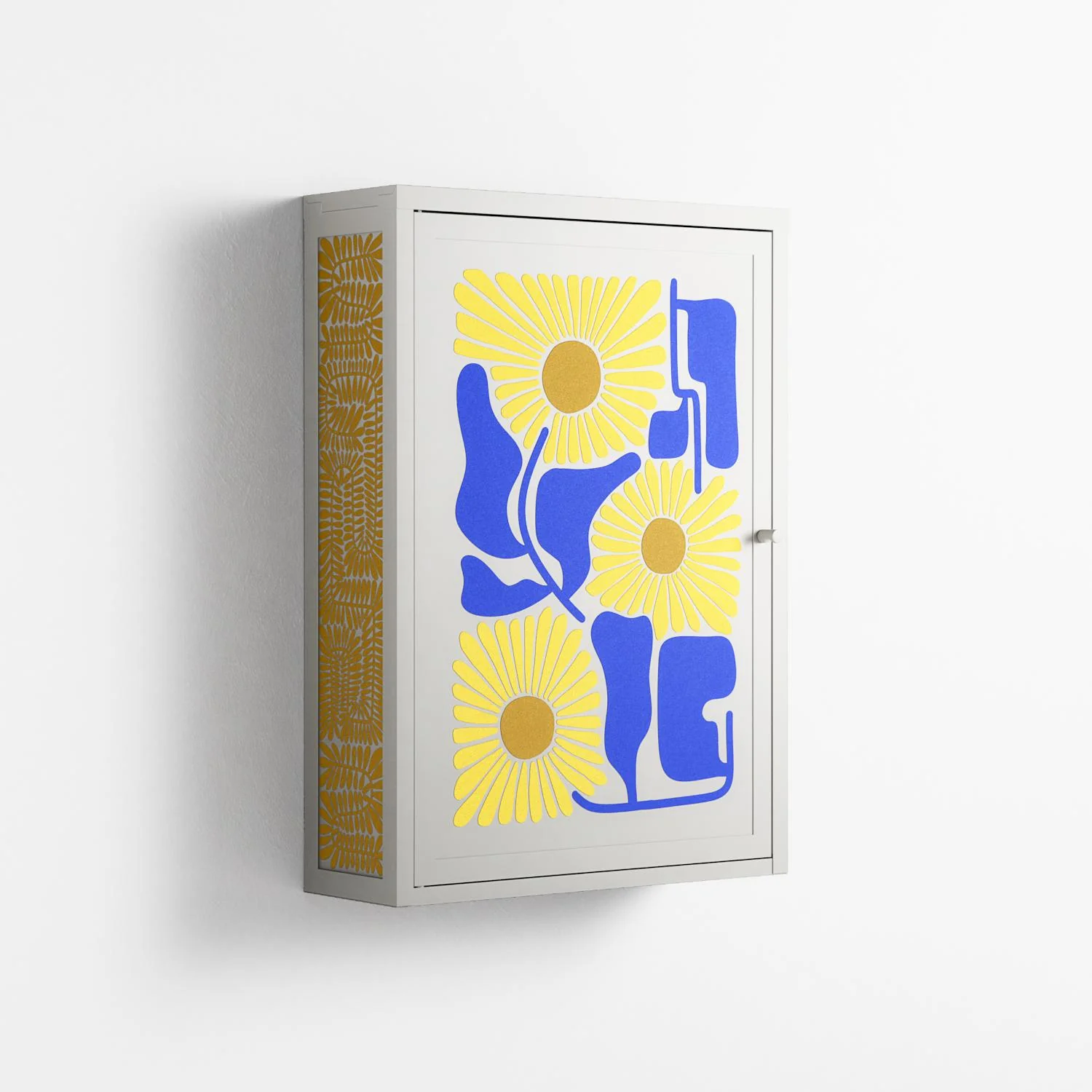 Sunflowers - Wall Cabinet - Sandra Hutter - Chalk - Overlay Metal - Image 4