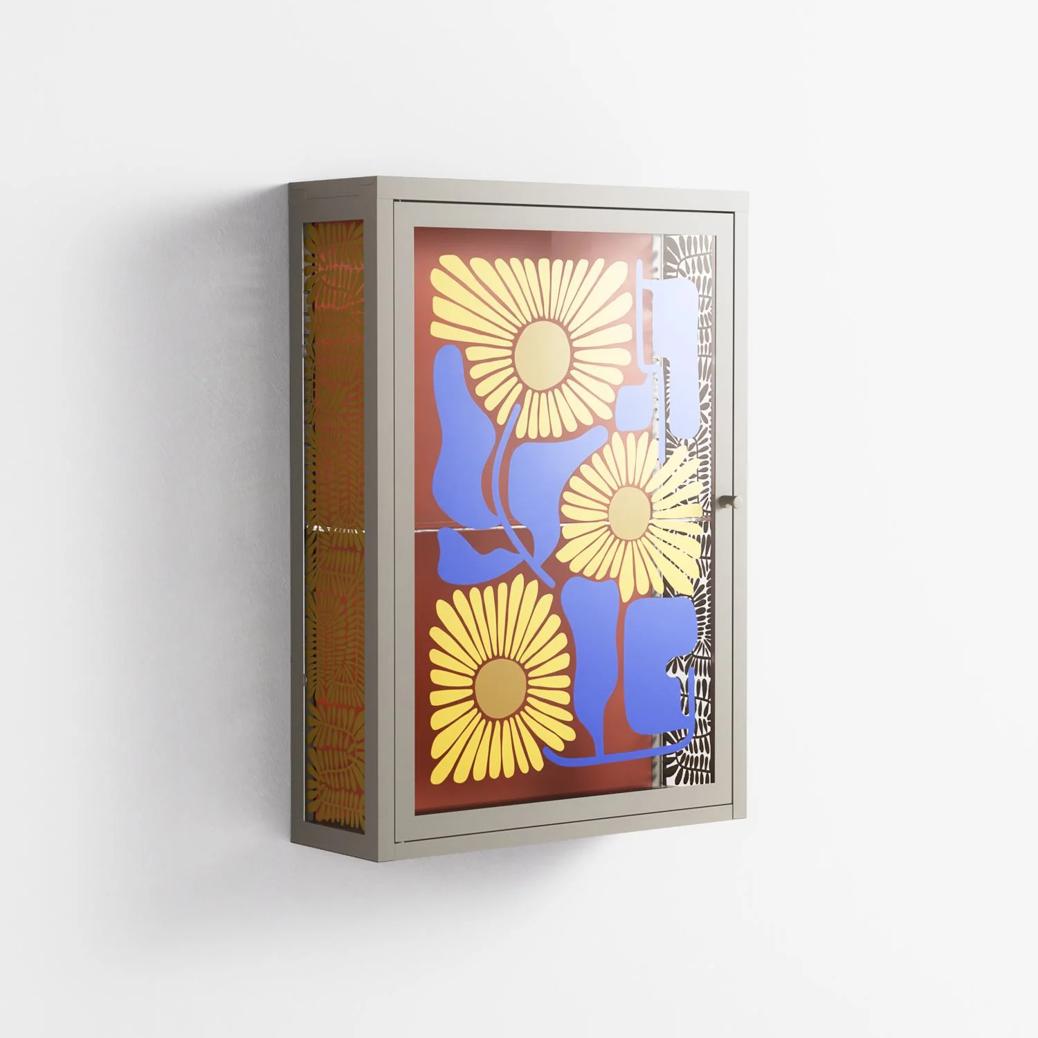Sunflowers - Wall Cabinet - Sandra Hutter - Pebble - Overlay Glass - Image 4