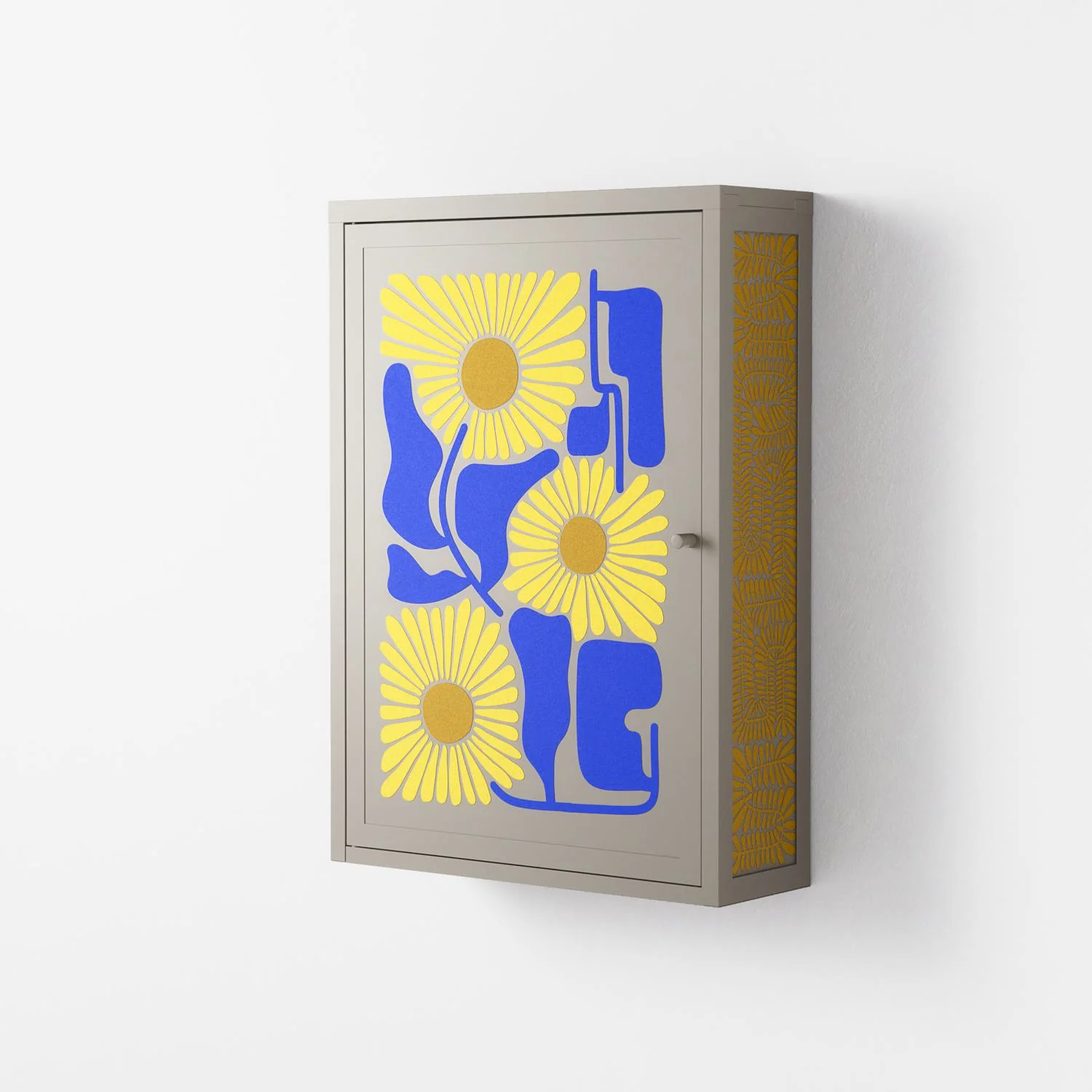Sunflowers - Wall Cabinet - Sandra Hutter - Pebble - Overlay Metal - Image 2