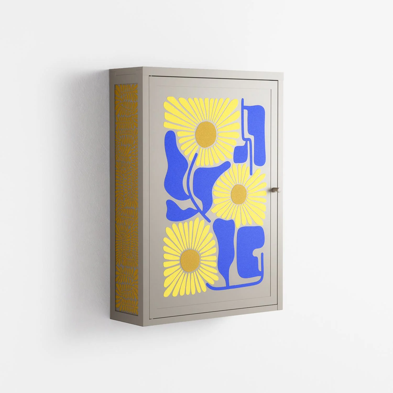 Sunflowers - Wall Cabinet - Sandra Hutter - Pebble - Overlay Metal - Image 4