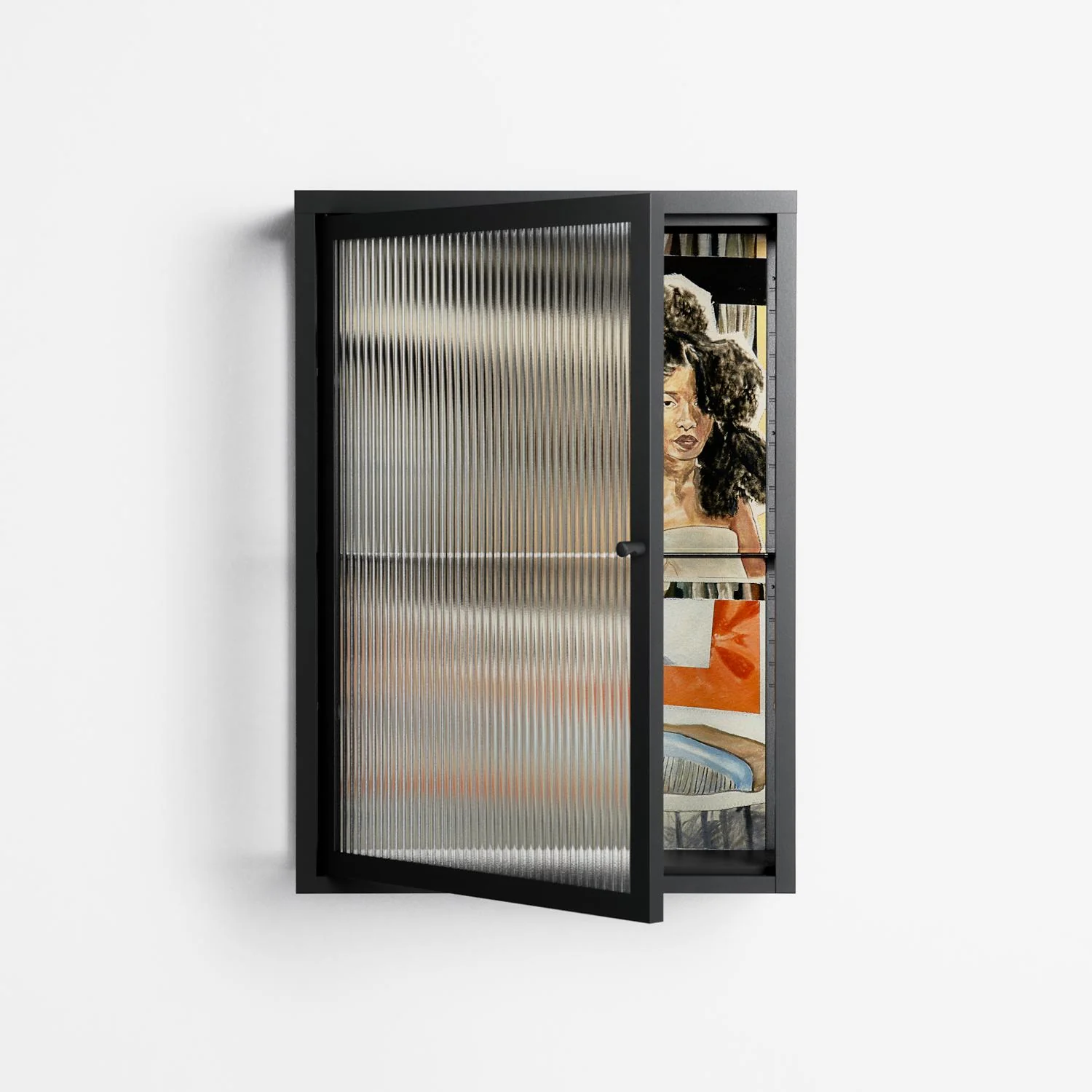 Sweet Far Away - Wall Cabinet - Sophie Goudman-Peachey - Antracite - Reeded glass - Image 2