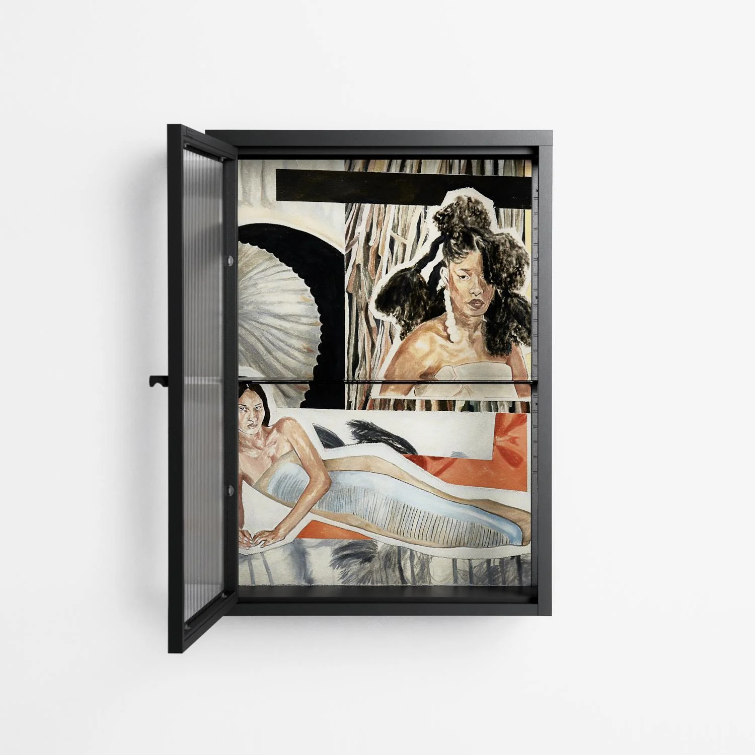 Sweet Far Away - Wall Cabinet - Sophie Goudman-Peachey - Antracite - Reeded glass - Image 3