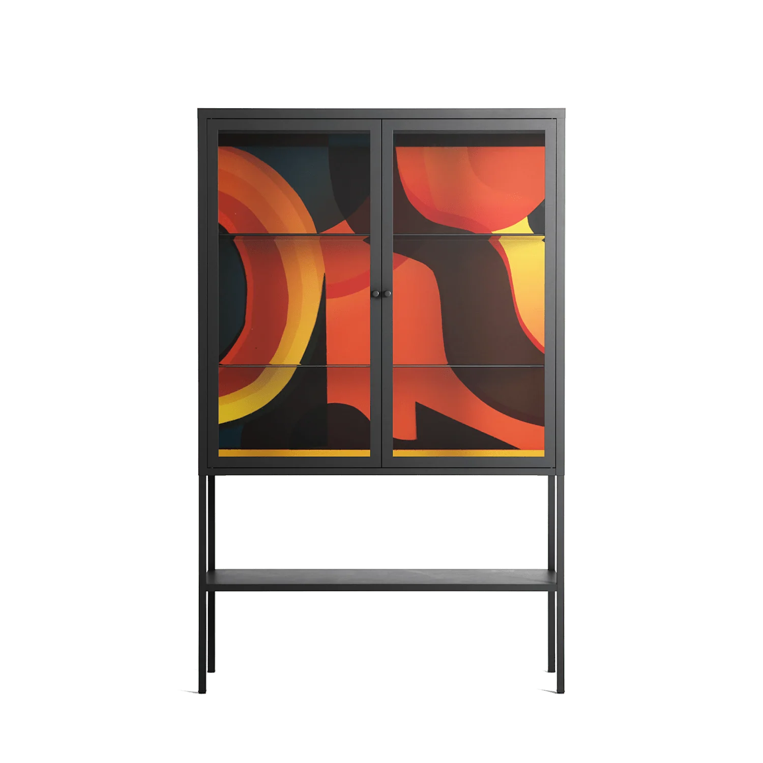 Swift - Loft Cabinet - Rikki Hewitt - Antracite - Clear glass